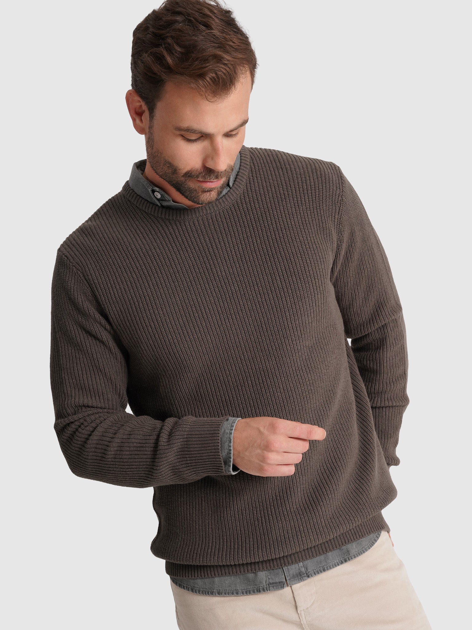 GREEN COTTON PULLOVER LONG SLEEVE REGULAR FIT MR. BLUE