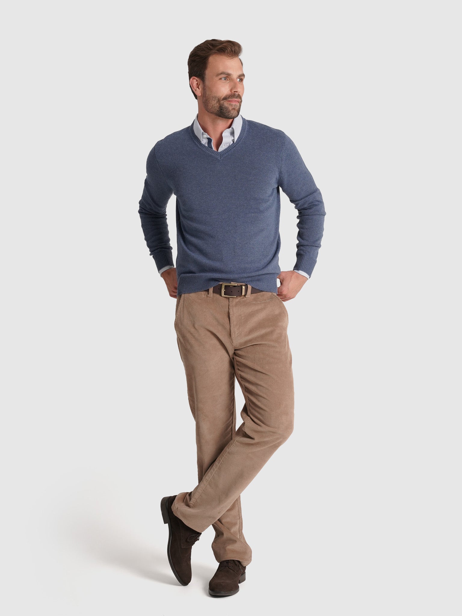 BLUE WOOL PULLOVER LONG SLEEVE REGULAR FIT MR. BLUE