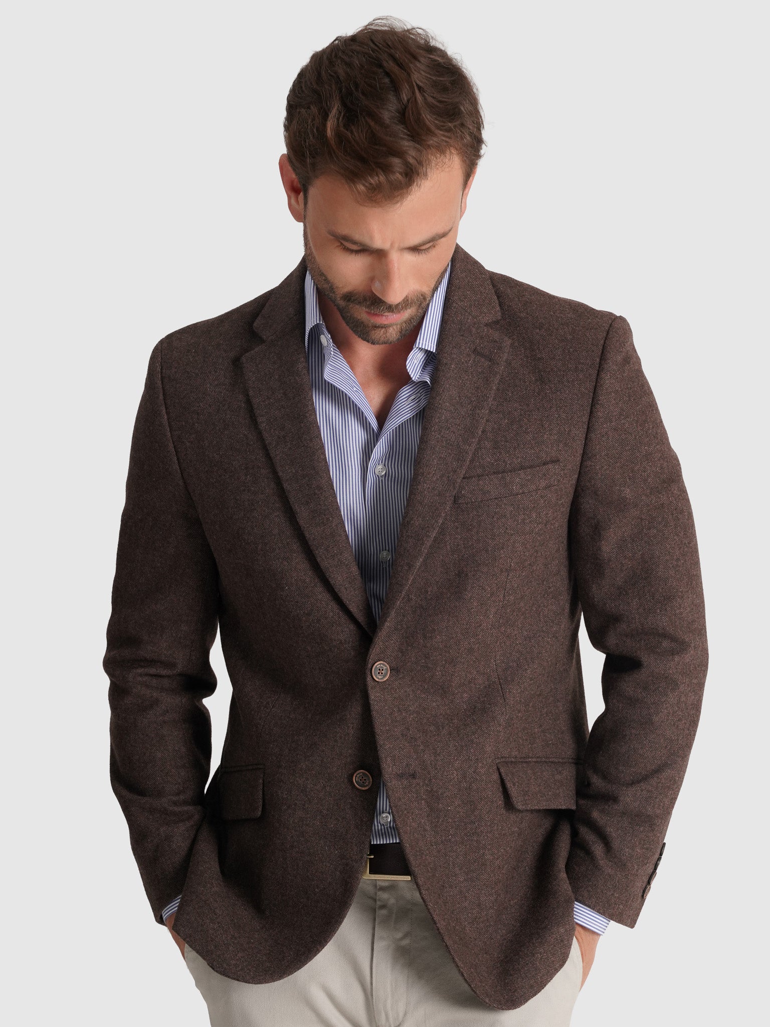 REGULAR FIT BROWN BLAZER MR. BLUE