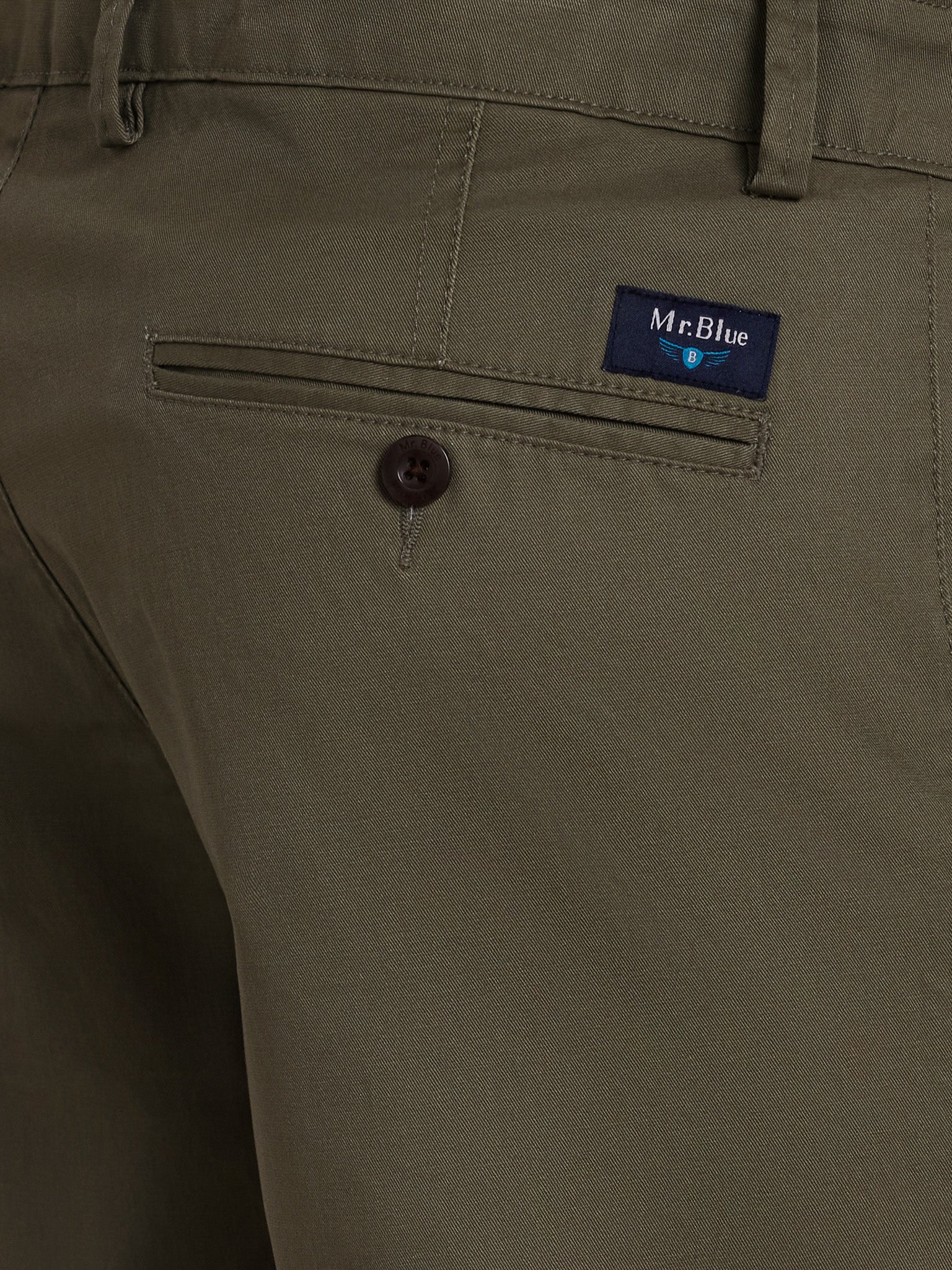 GREEN COTTON SLIM FIT TROUSERS MR. BLUE