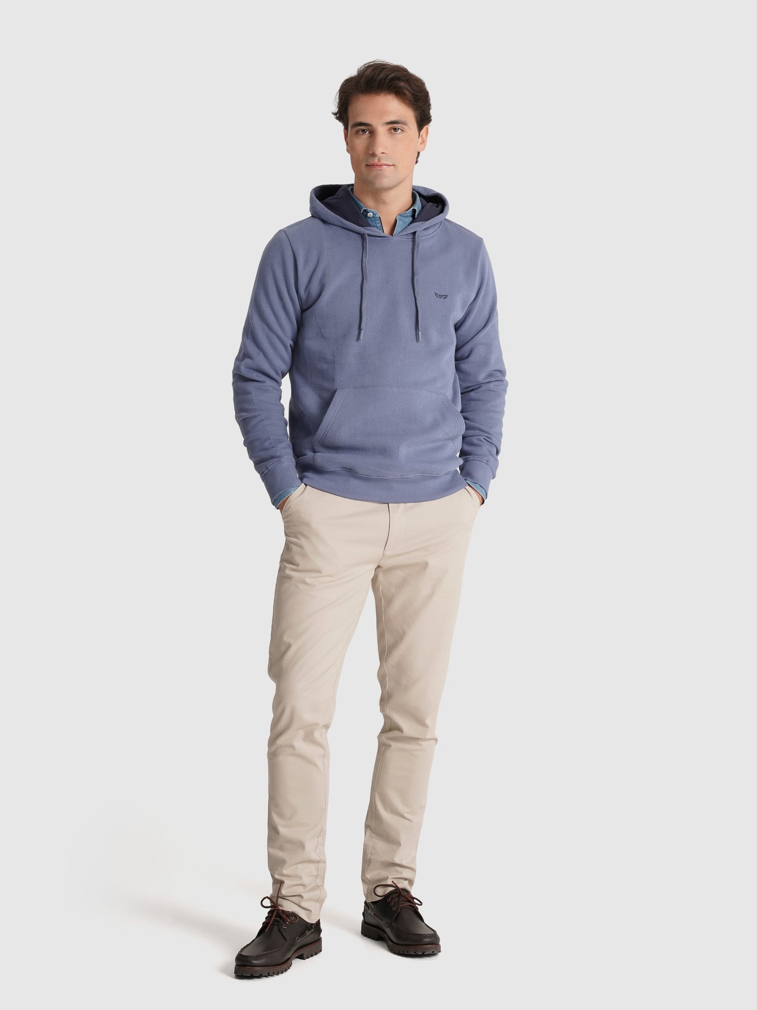 BLUE COTTON HOODIE LONG SLEEVE REGULAR FIT MR. BLUE