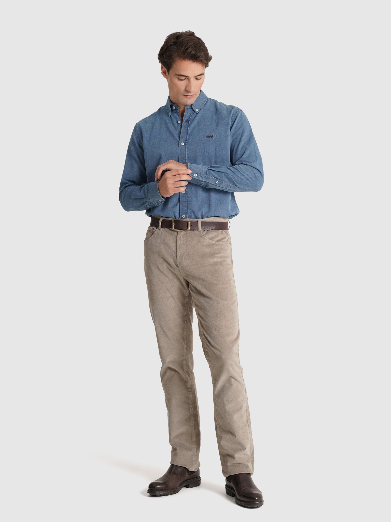 BLUE COTTON SHIRT LONG SLEEVE REGULAR FIT MR. BLUE
