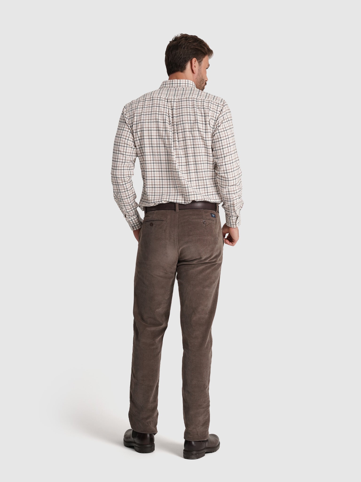LONG SLEEVE BROWN FLANNEL SHIRT REGULAR FIT MR. BLUE