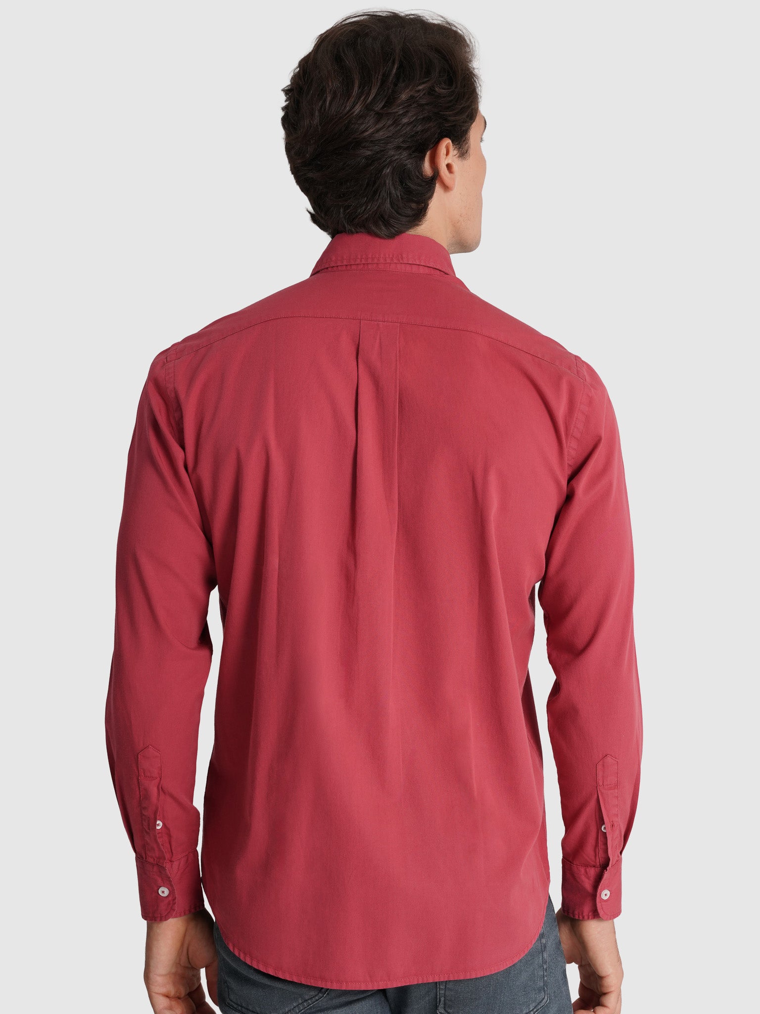 RED COTTON SHIRT LONG SLEEVE REGULAR FIT MR. BLUE