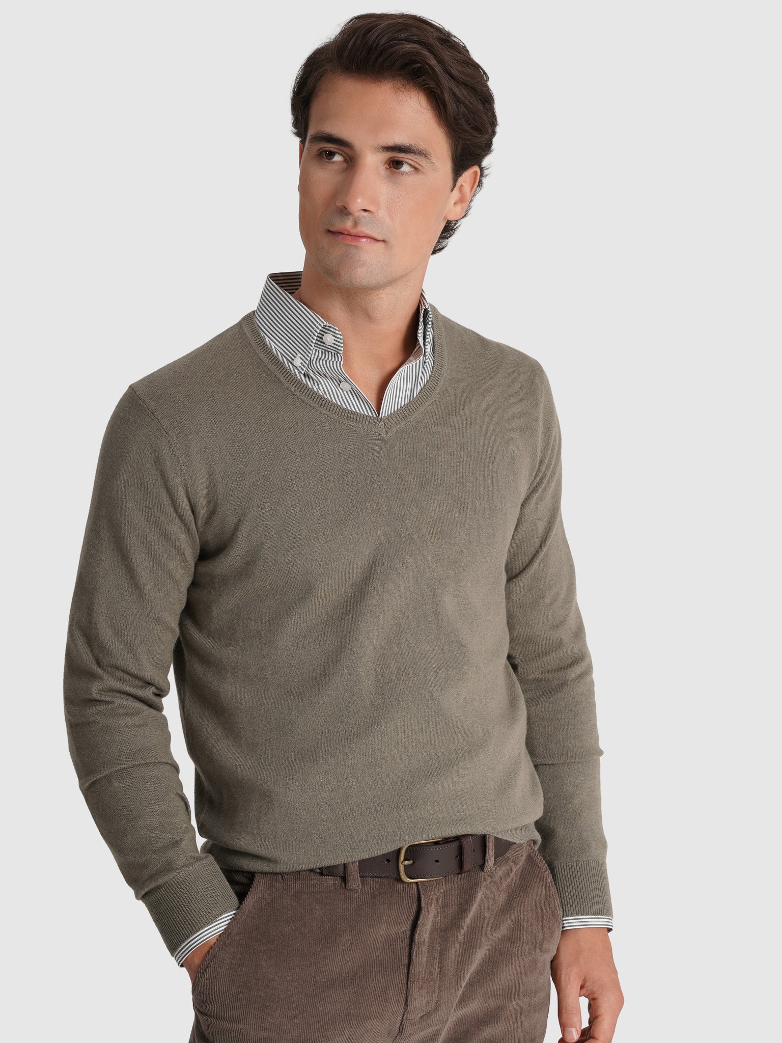 GREEN WOOL PULLOVER LONG SLEEVE REGULAR FIT MR. BLUE