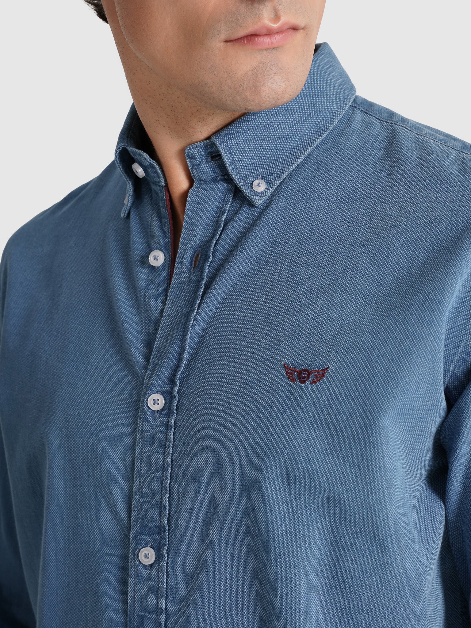 BLUE COTTON SHIRT LONG SLEEVE REGULAR FIT MR. BLUE