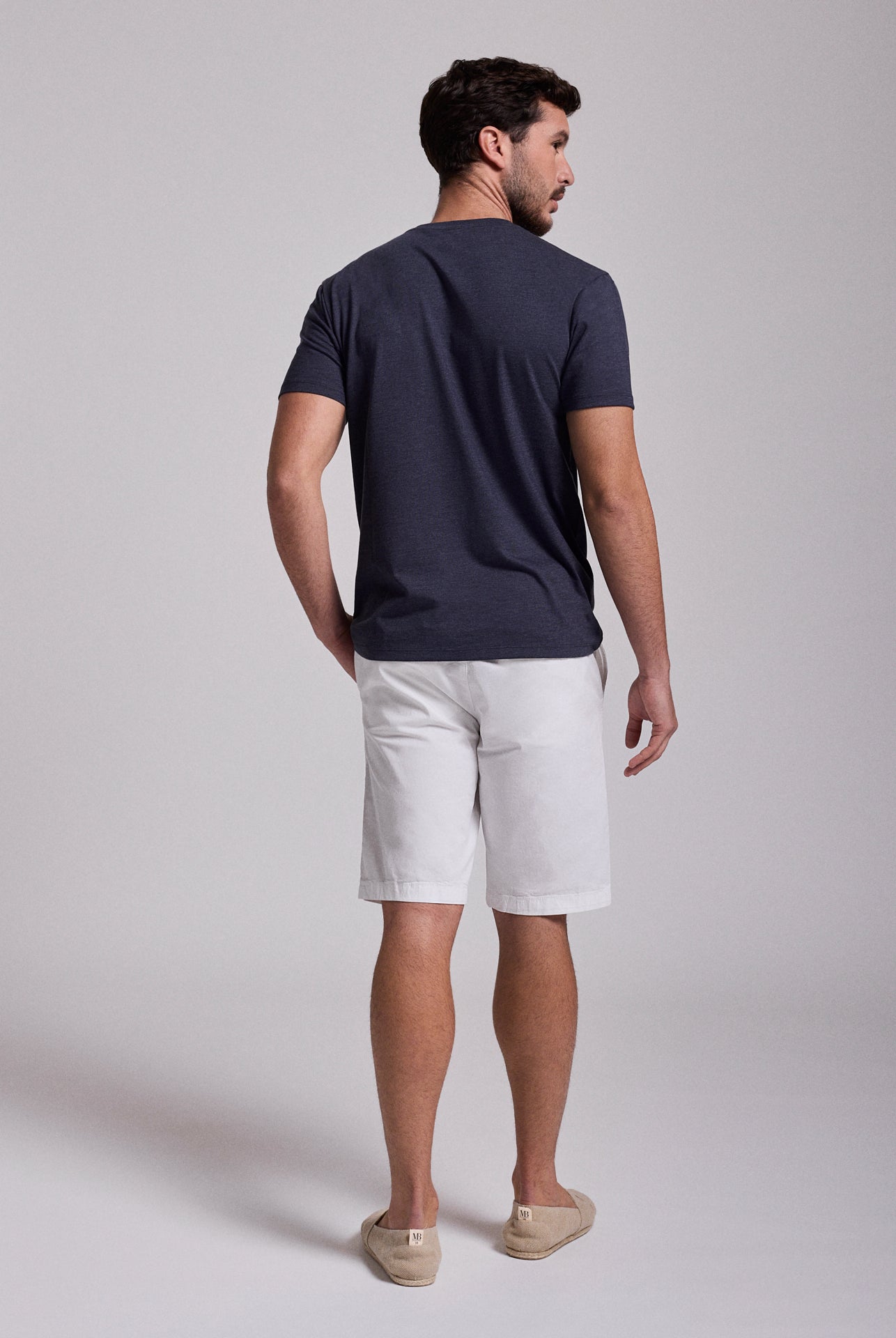 WHITE COTTON BERMUDA REGULAR FIT MR. BLUE