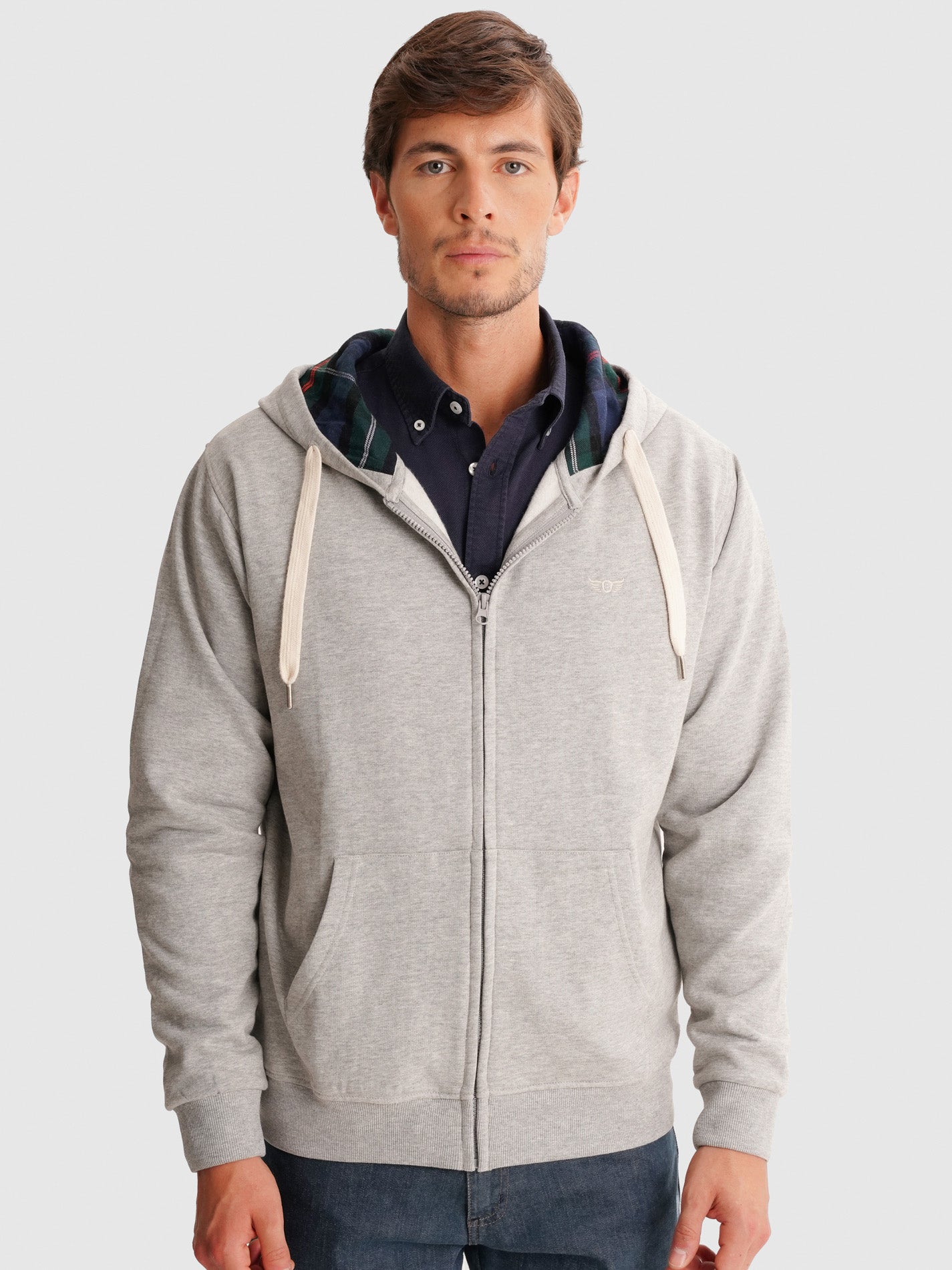 GRAY HOODIE REGULAR FIT MR. BLUE