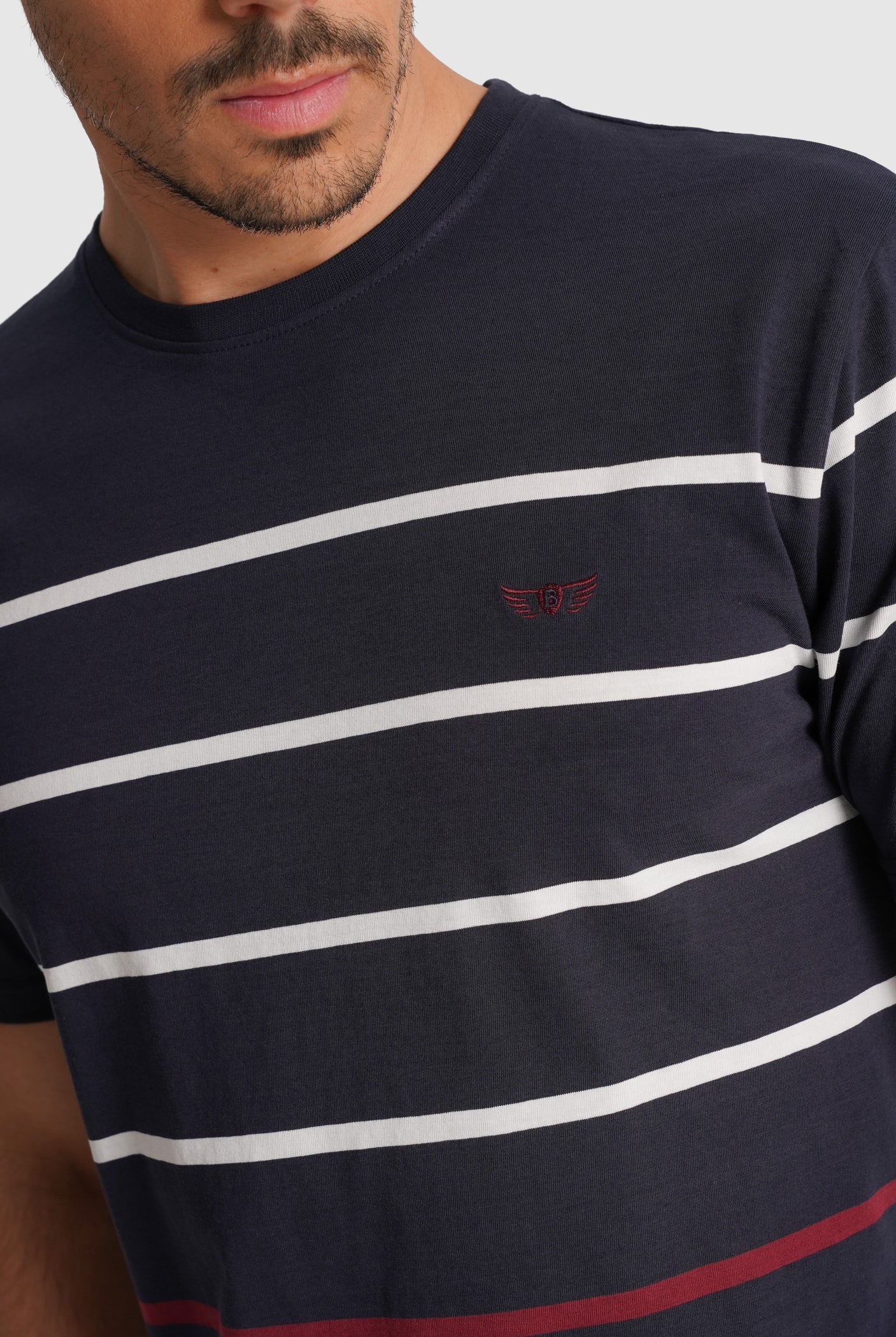 BLUE COTTON T-SHIRT SHORT SLEEVE REGULAR FIT MR. BLUE