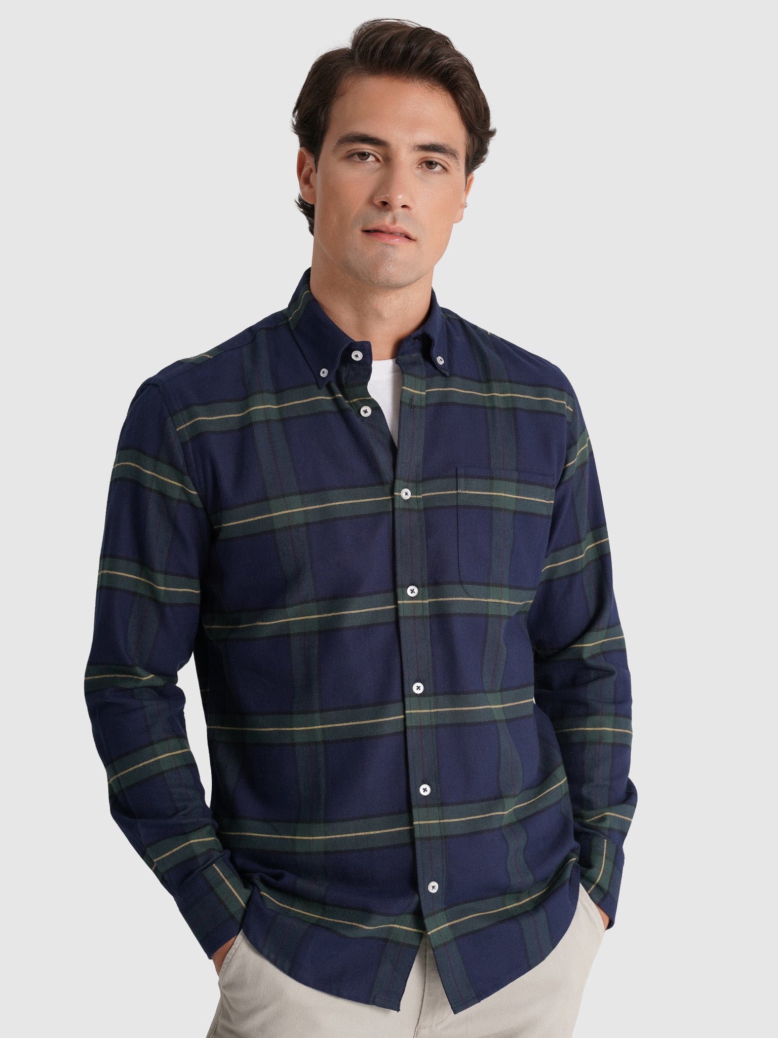 BLUE COTTON SHIRT LONG SLEEVE REGULAR FIT MR. BLUE