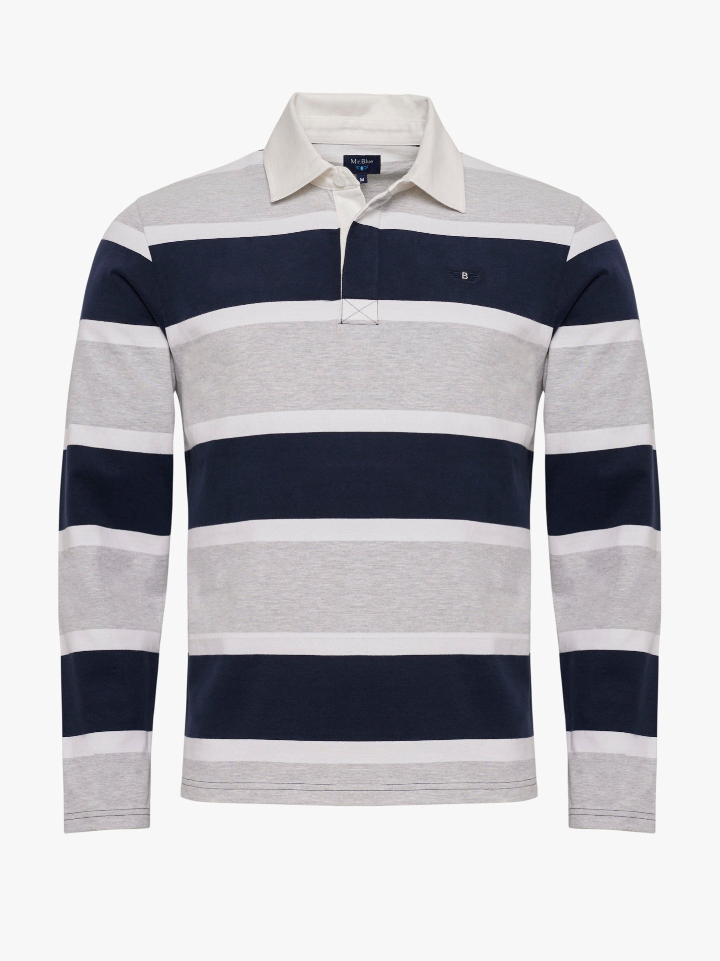 GRAY RUGBY LONG SLEEVE REGULAR FIT MR. BLUE