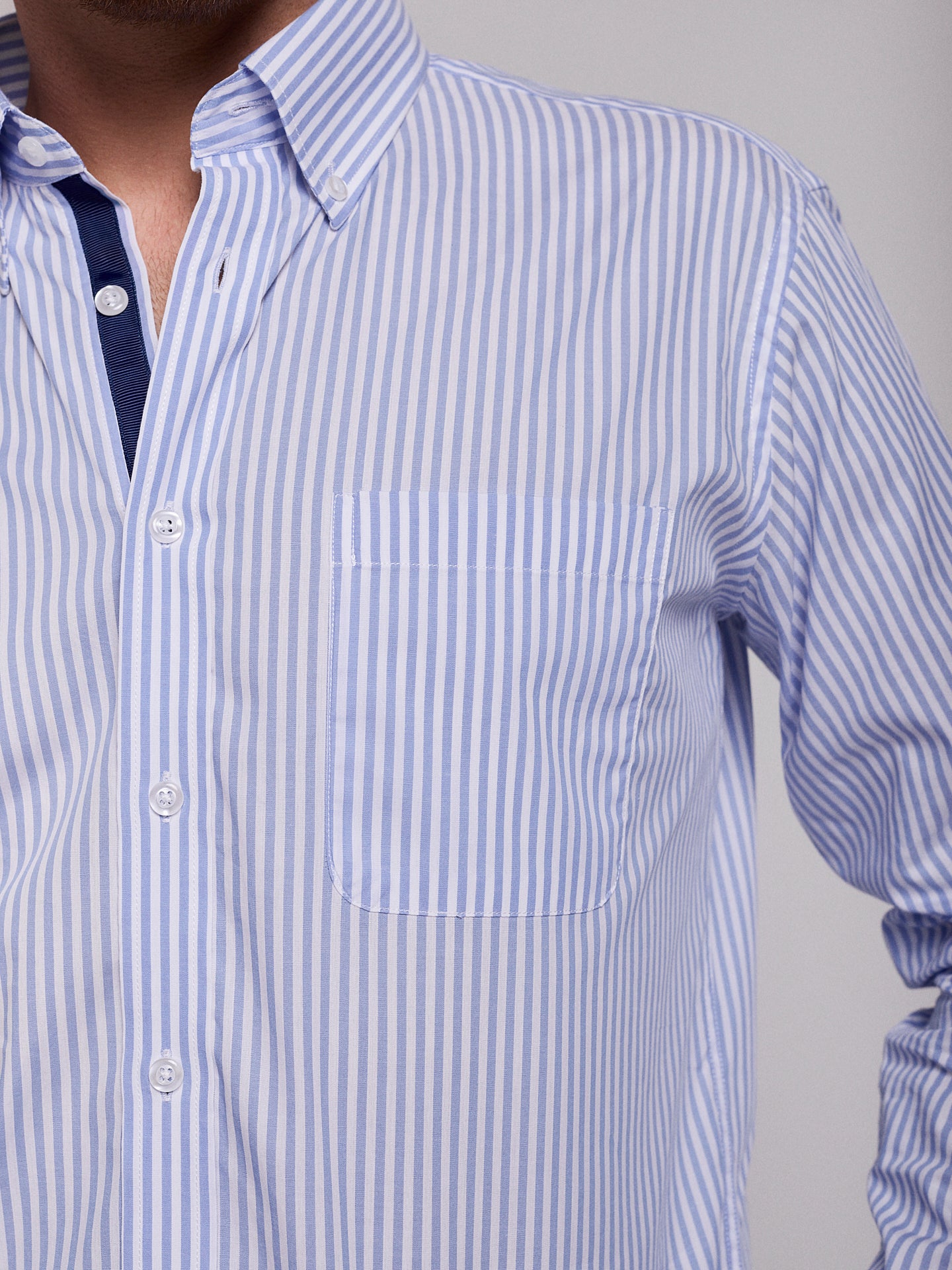 BLUE COTTON SHIRT LONG SLEEVE REGULAR FIT MR. BLUE