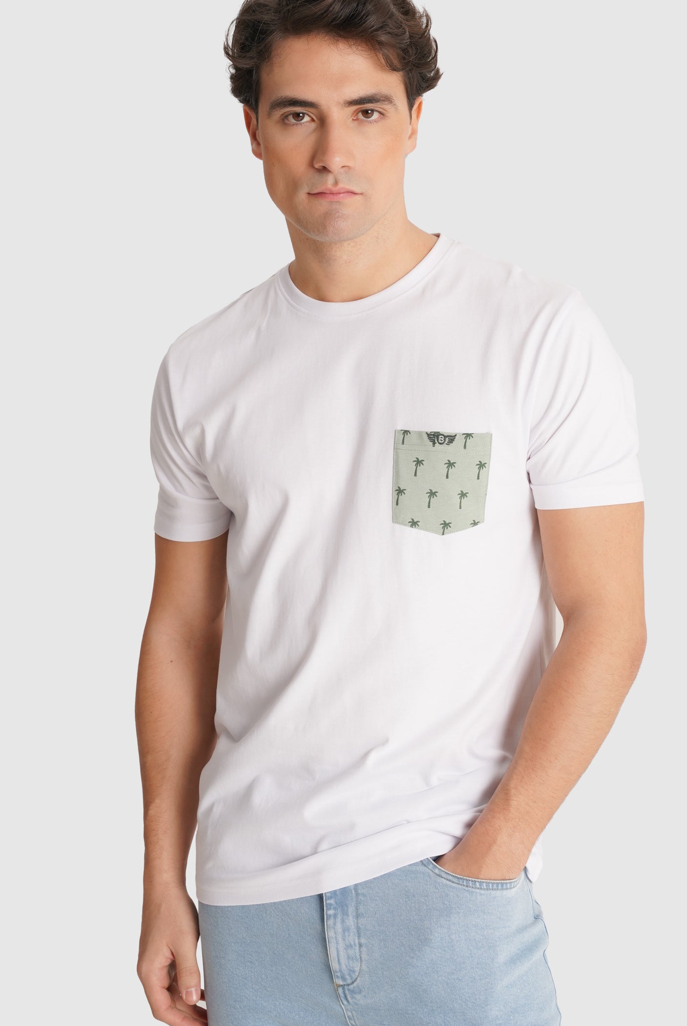 WHITE T-SHIRT SHORT SLEEVE REGULAR FIT MR. BLUE