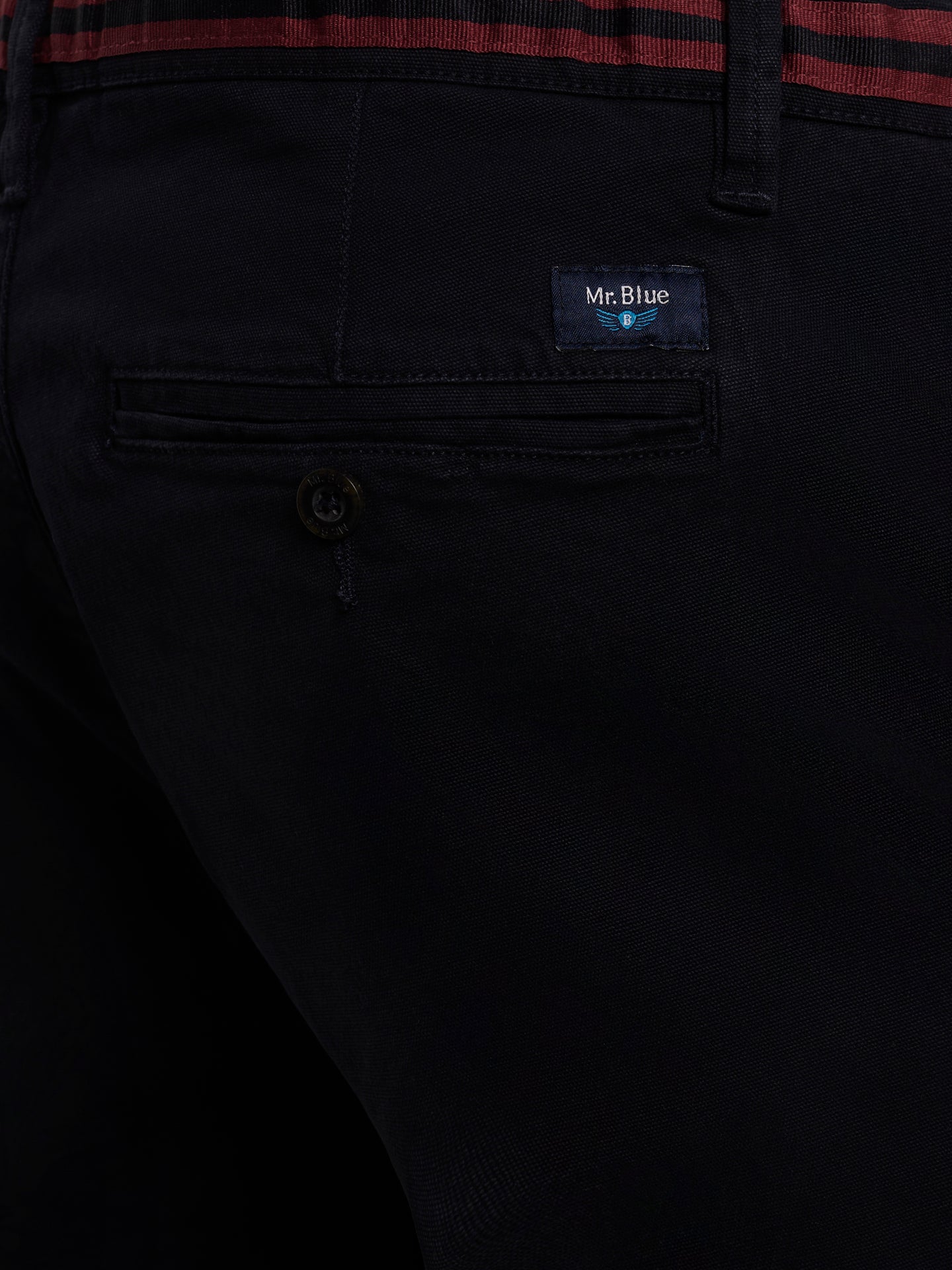 BLUE STRUCTURED TROUSERS SLIM FIT MR. BLUE