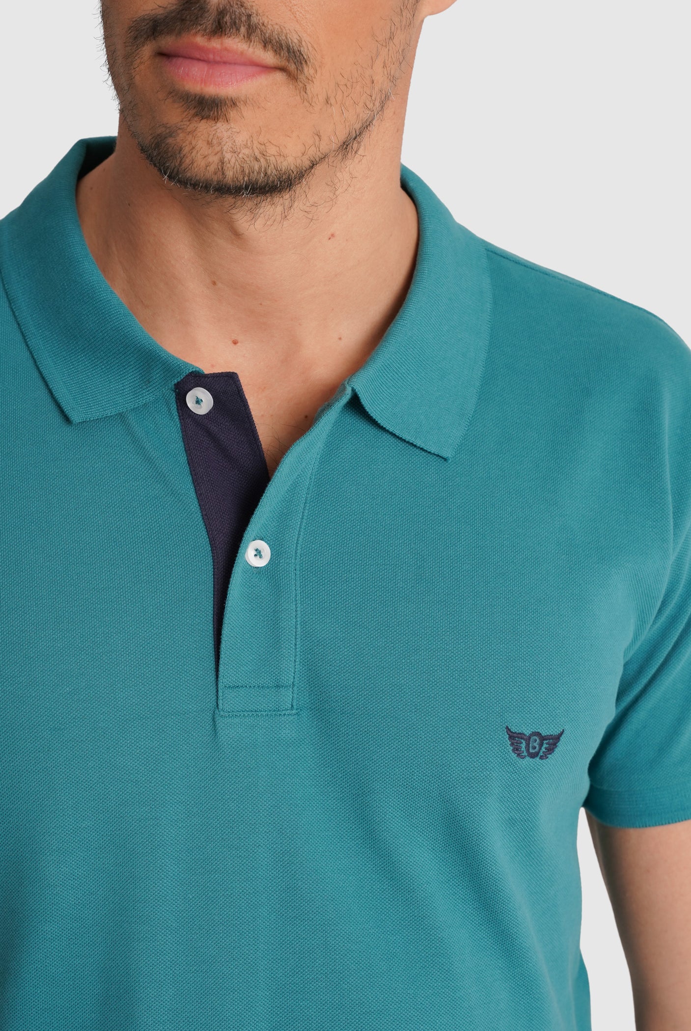 GREEN PIQUET POLO SHORT SLEEVE REGULAR FIT MR. BLUE
