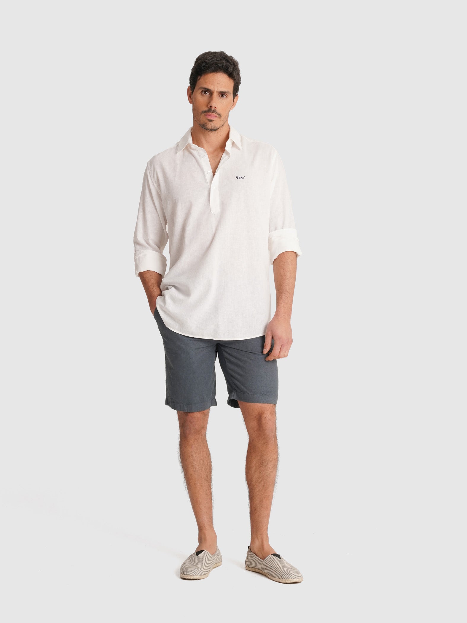CAMISA BRANCA MANGA COMPRIDA REGULAR FIT MR. BLUE