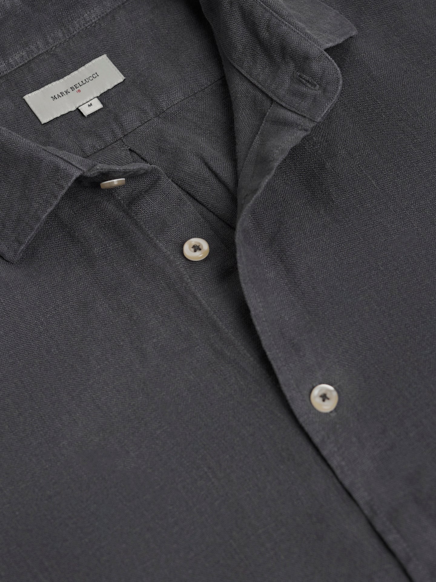 Tailored Fit Gray Linen Shirt Mr. Blue