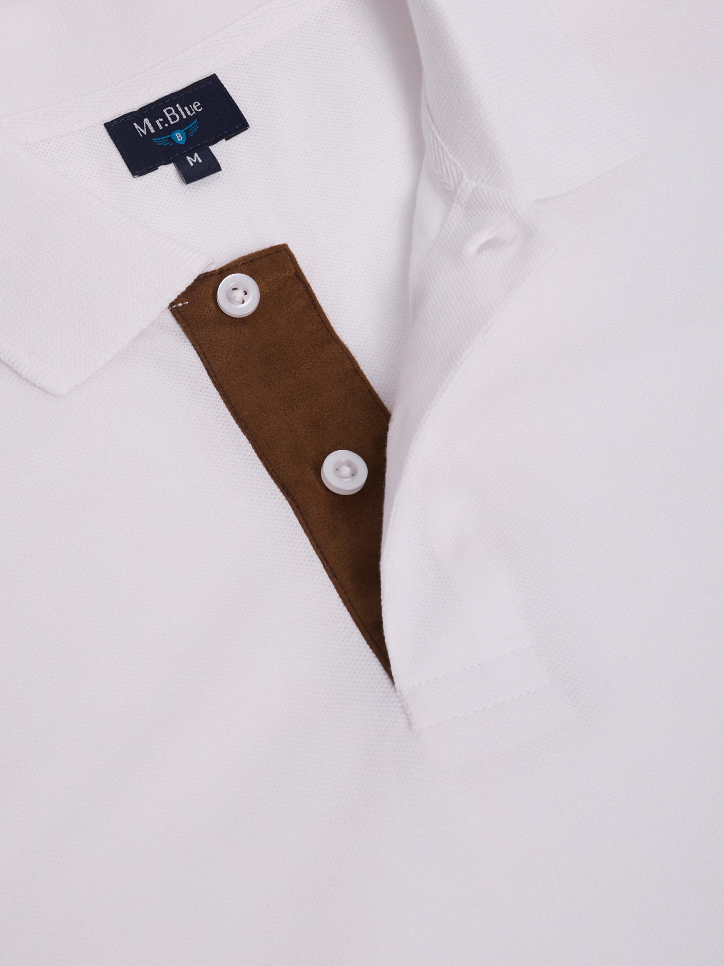 WHITE POLO SHORT SLEEVES REGULAR FIT MR. BLUE