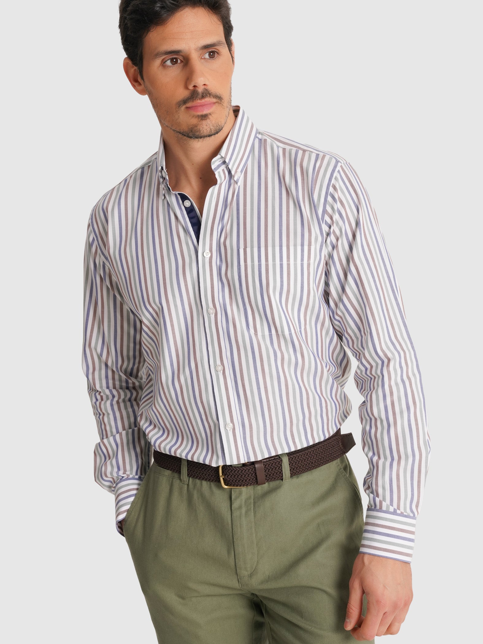 LONG SLEEVE GREEN SHIRT REGULAR FIT MR. BLUE