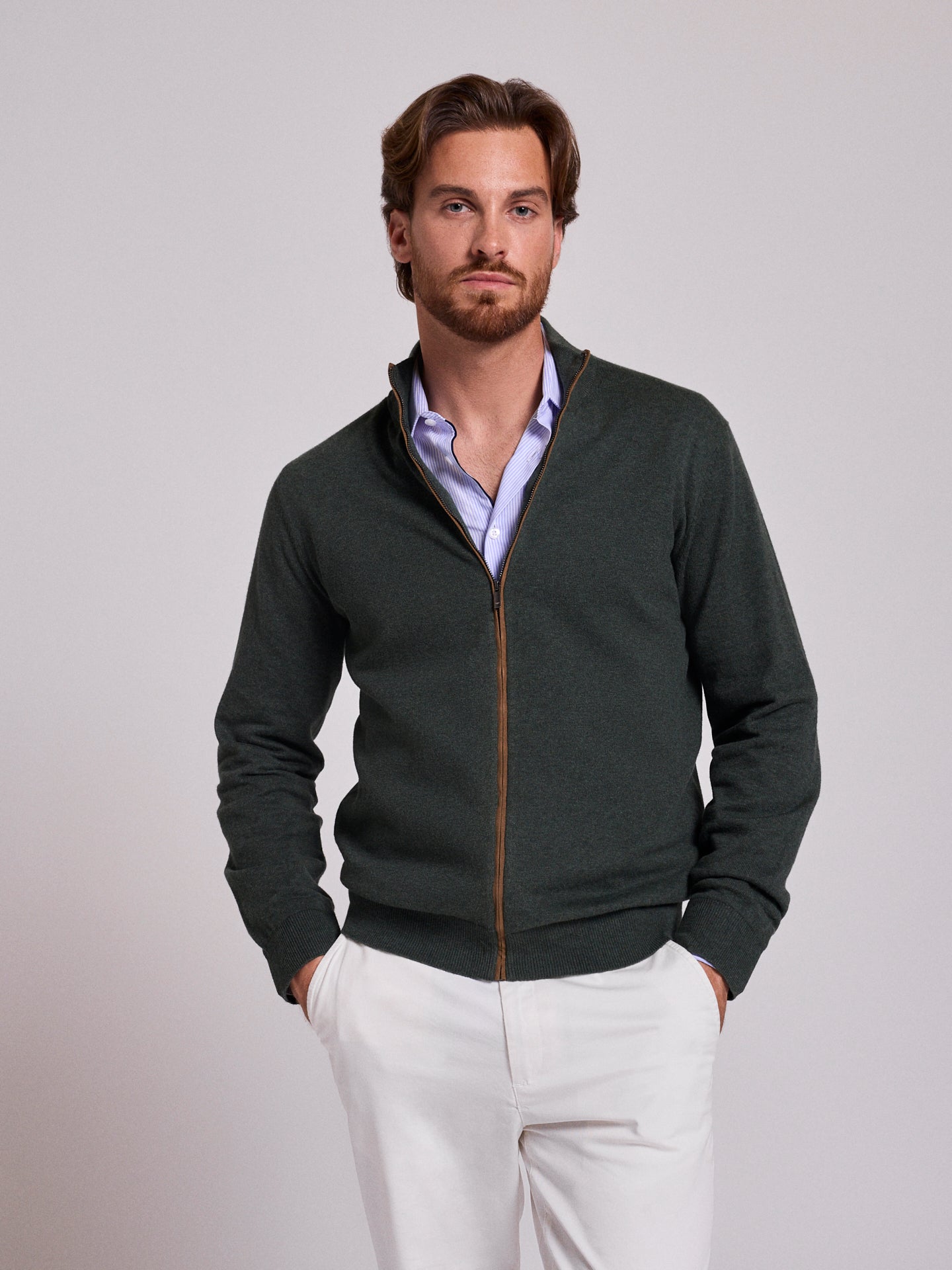 PULLOVER ALGODÃO VERDE MANGA COMPRIDA REGULAR FIT MR. BLUE