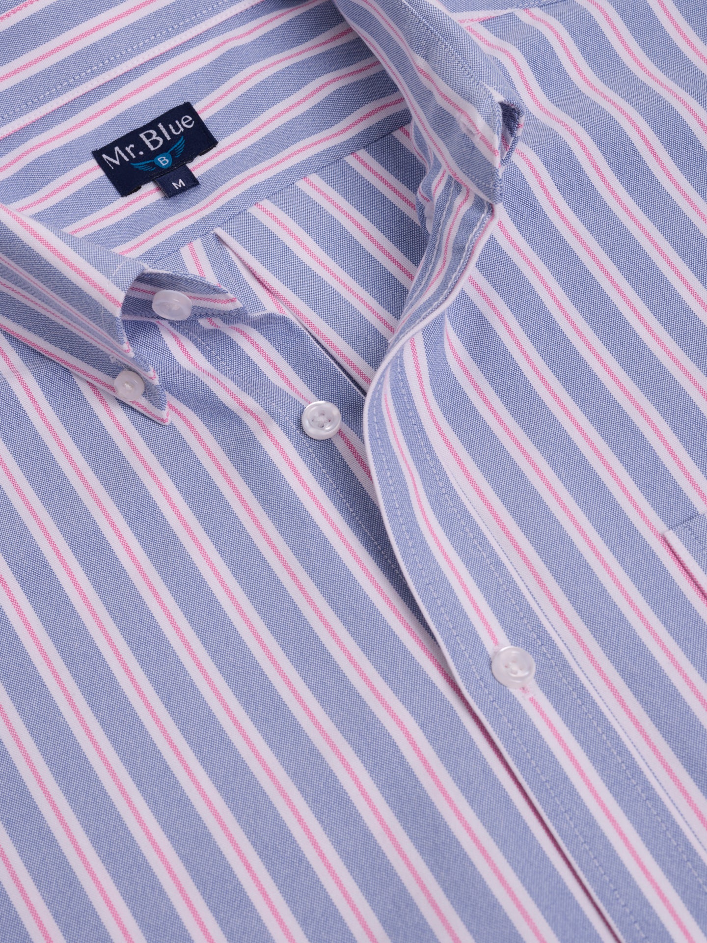 CAMISA ALGODÃO AZUL MANGA COMPRIDA REGULAR FIT MR. BLUE
