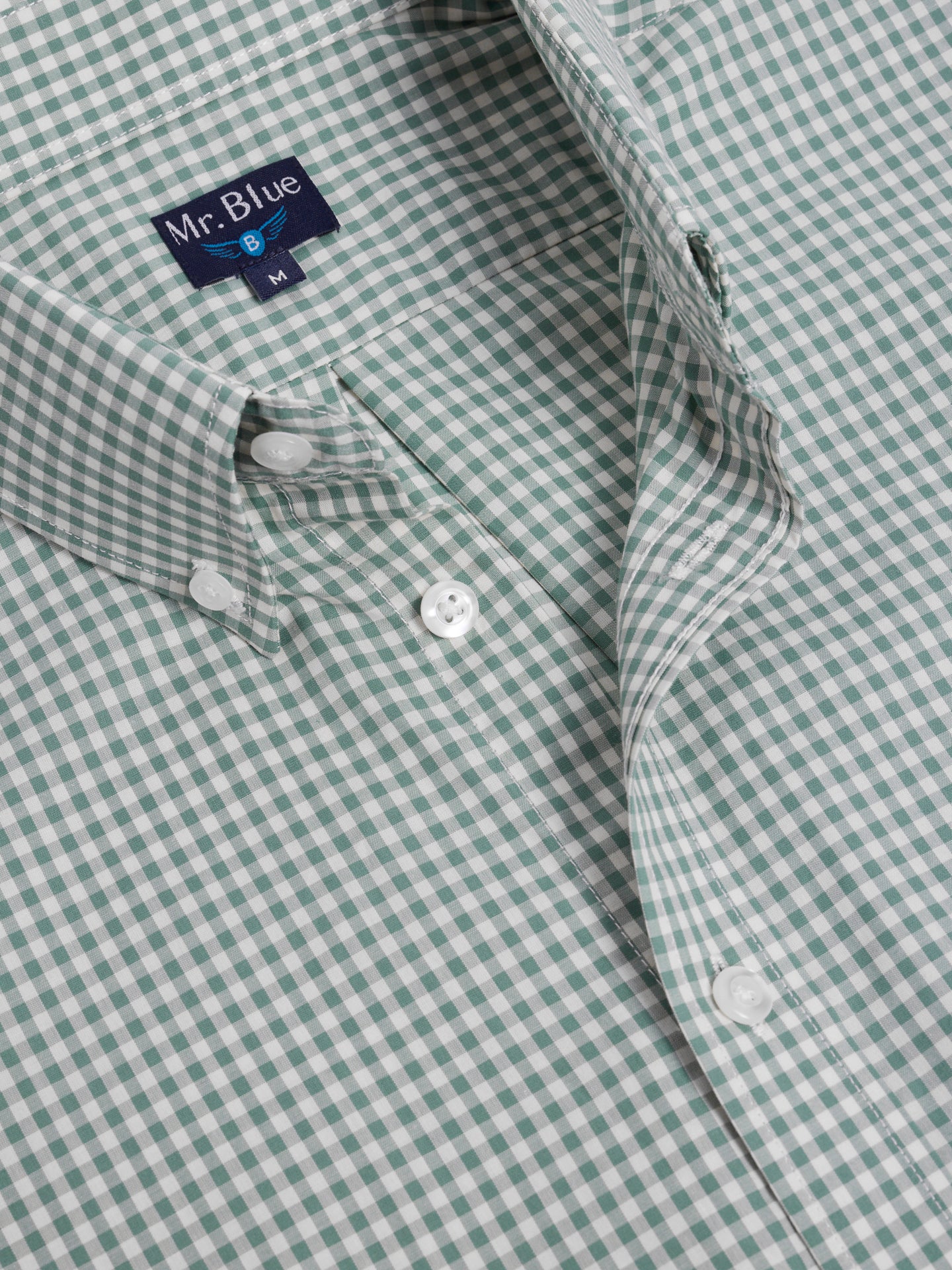 GREEN COTTON SHIRT LONG SLEEVE REGULAR FIT MR. BLUE