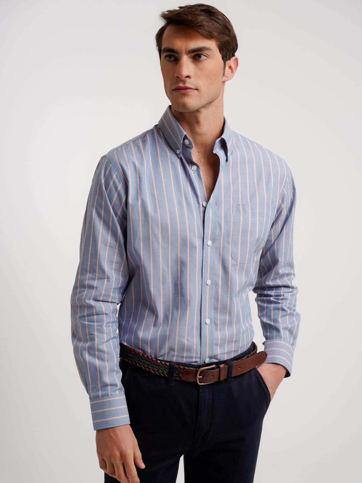 Mr. Blue Regular Fit Oxford Blue Shirt