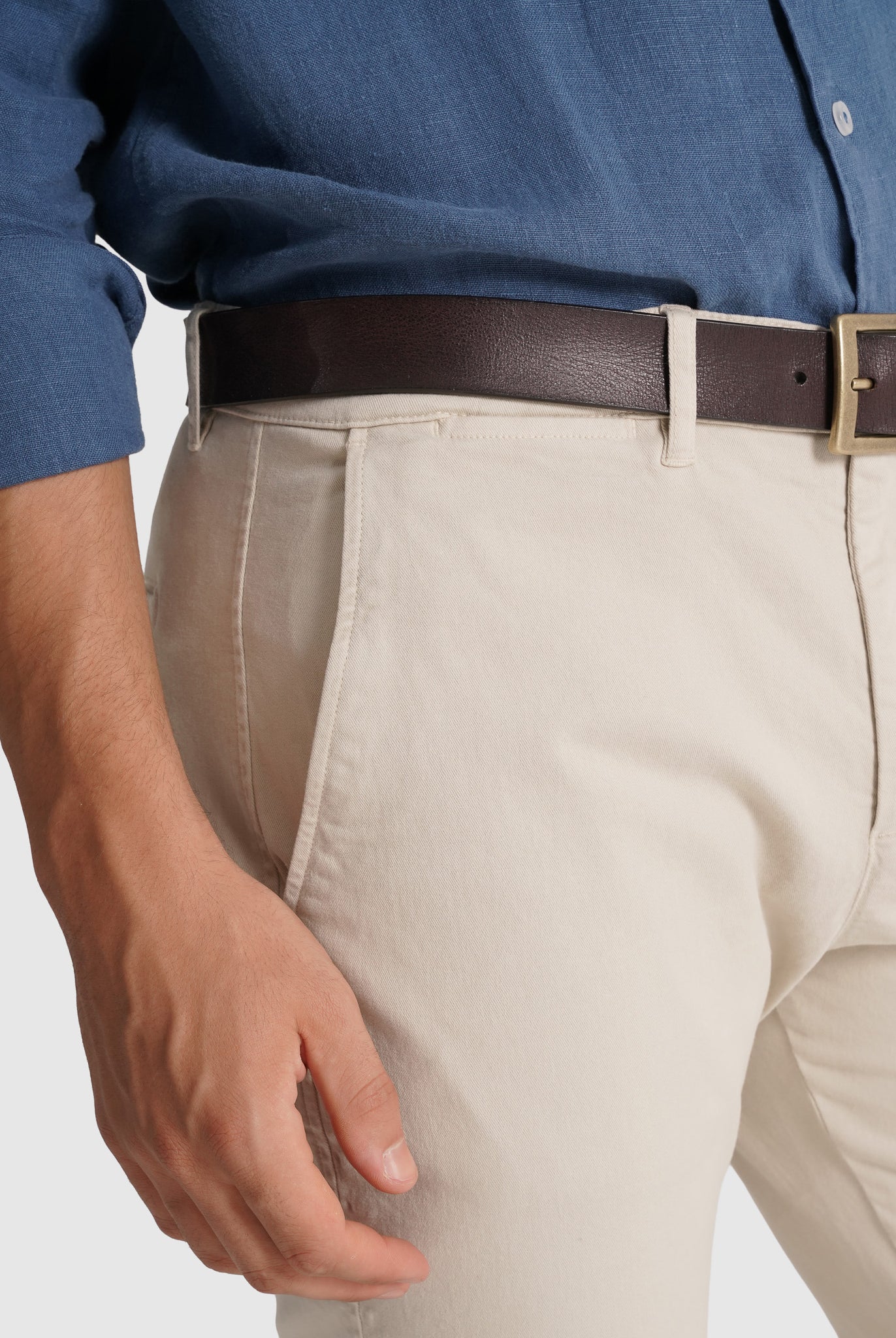 Calça Beges Regular Fit Mr. Blue