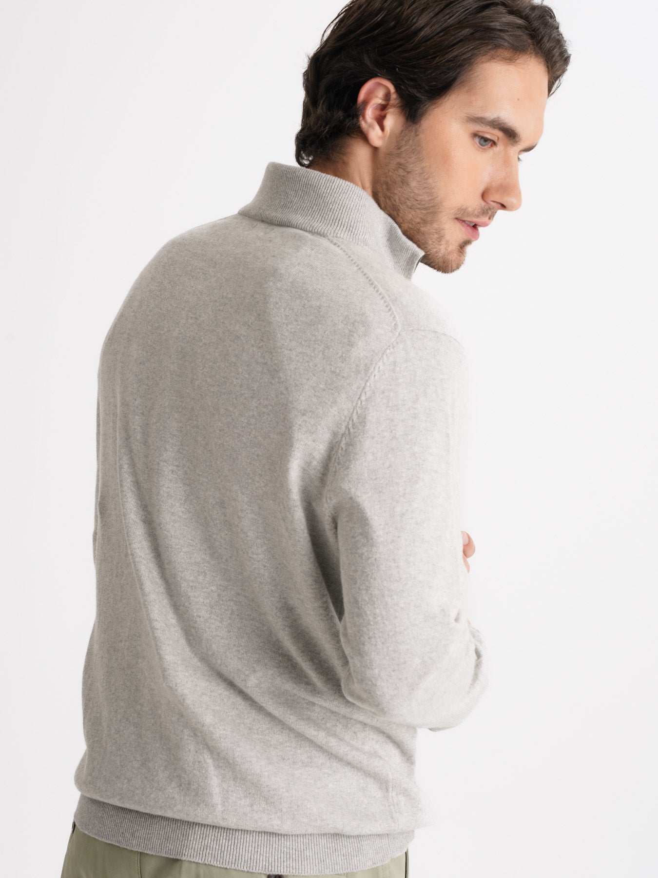 PULLOVER ALGODÃO CINZENTO MANGA COMPRIDA REGULAR FIT MR. BLUE