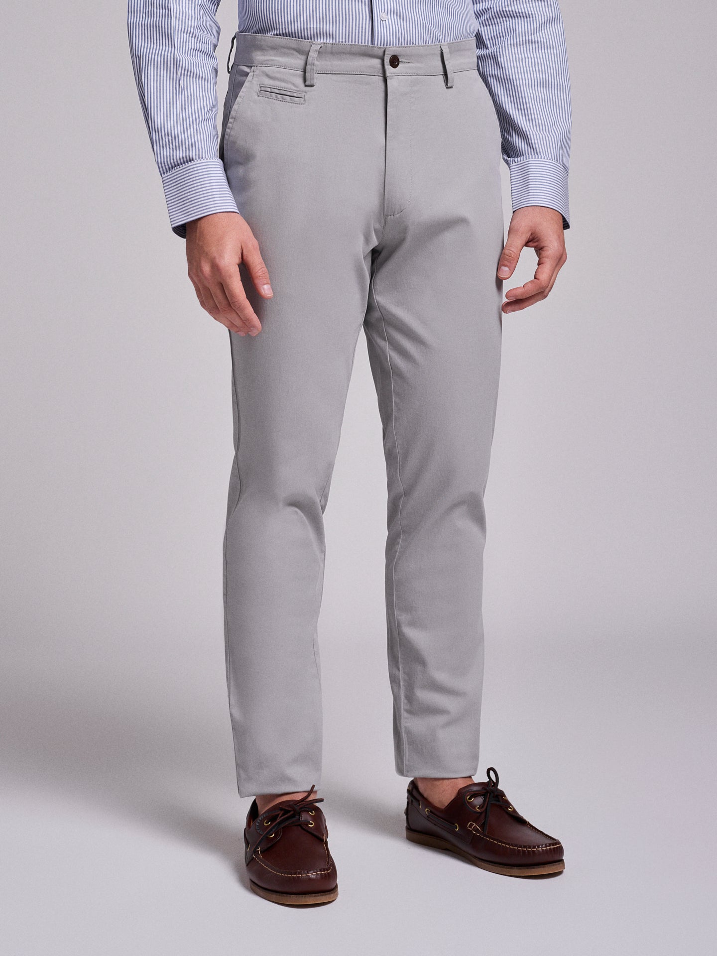 CALÇAS ALGODÃO CINZENTAS SLIM FIT MR. BLUE