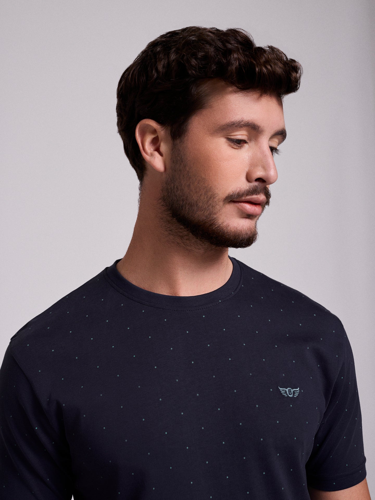 BLUE COTTON T-SHIRT SHORT SLEEVE REGULAR FIT MR. BLUE