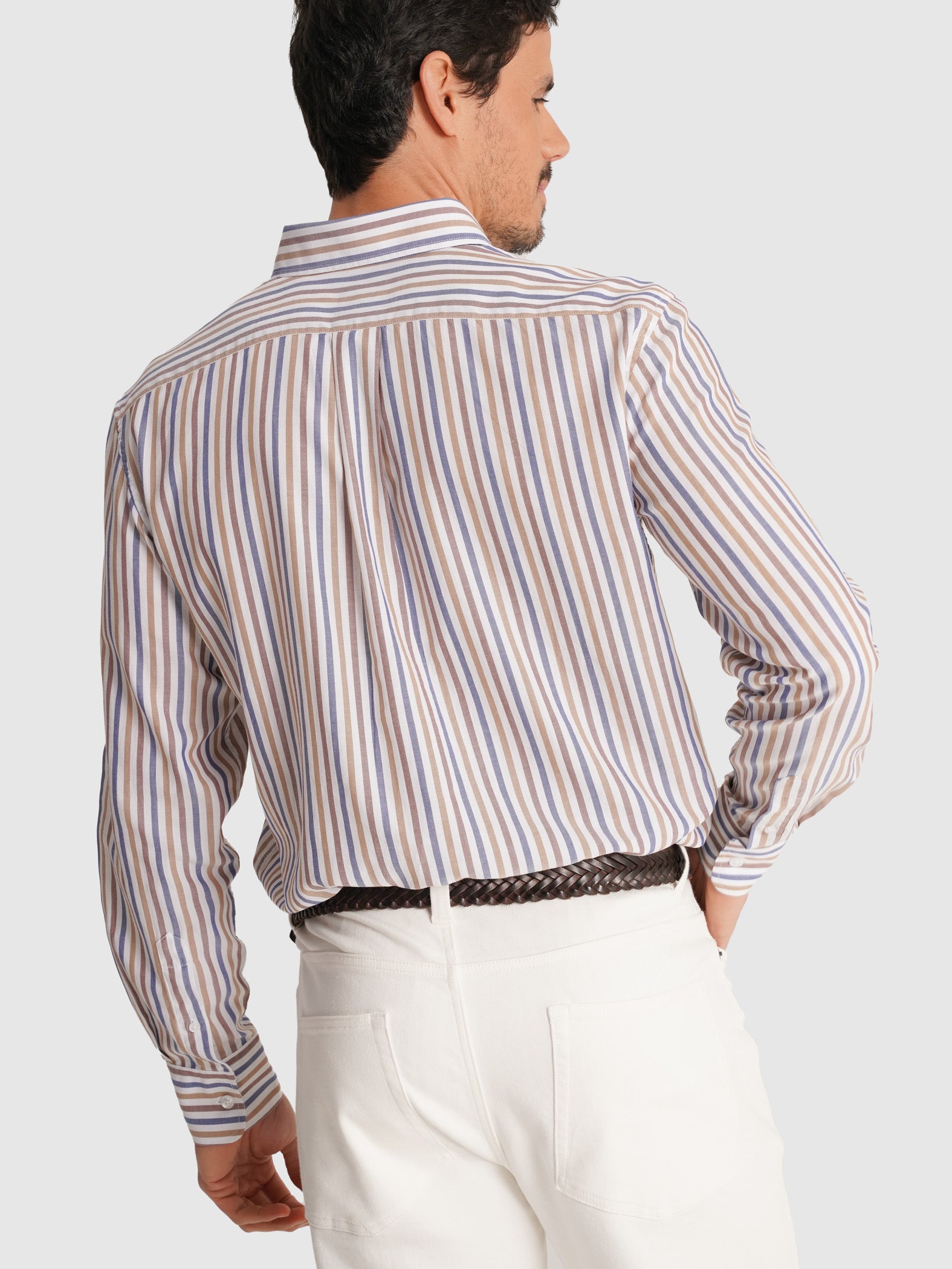 BROWN OXFORD SHIRT LONG SLEEVE REGULAR FIT MR. BLUE