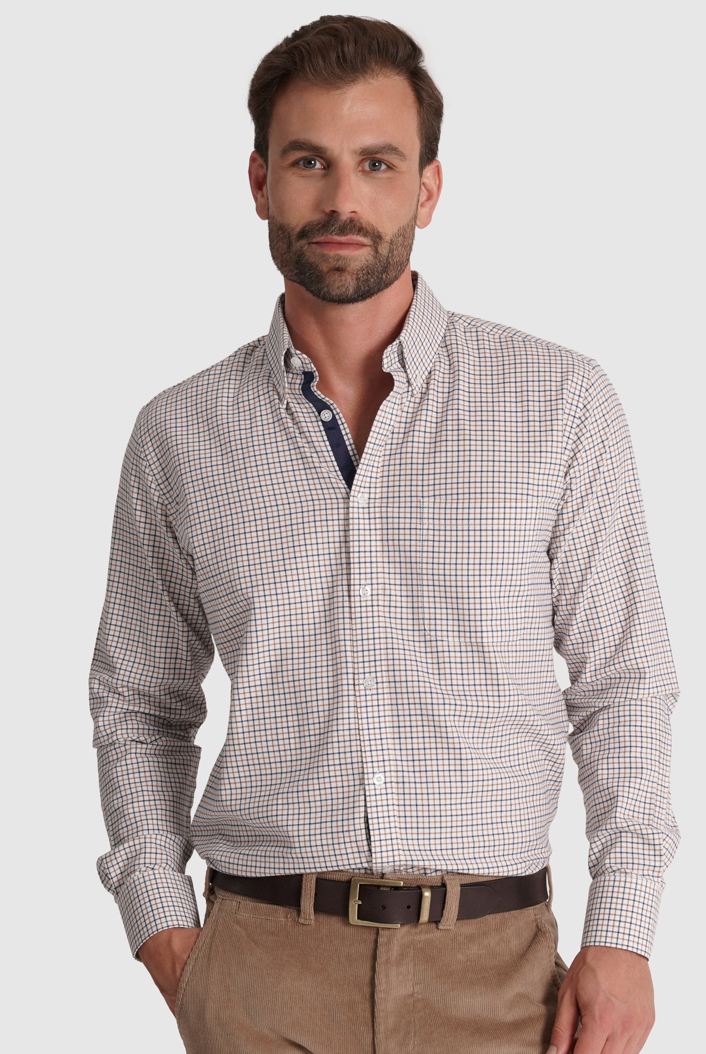 Camisa Algodão Azul Manga Comprida Regular Fit Mr. Blue