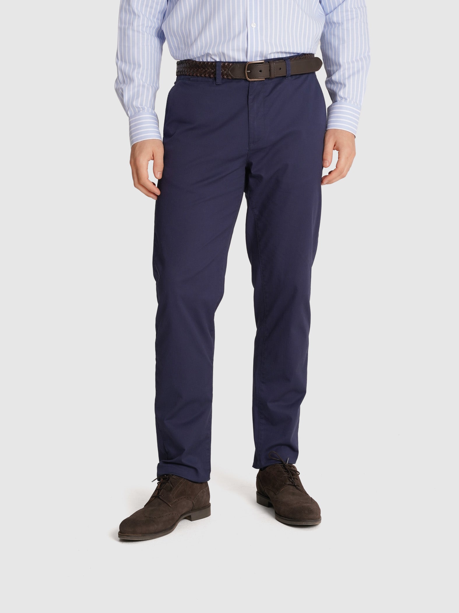 CALÇAS TWILL AZUIS REGULAR FIT MR. BLUE