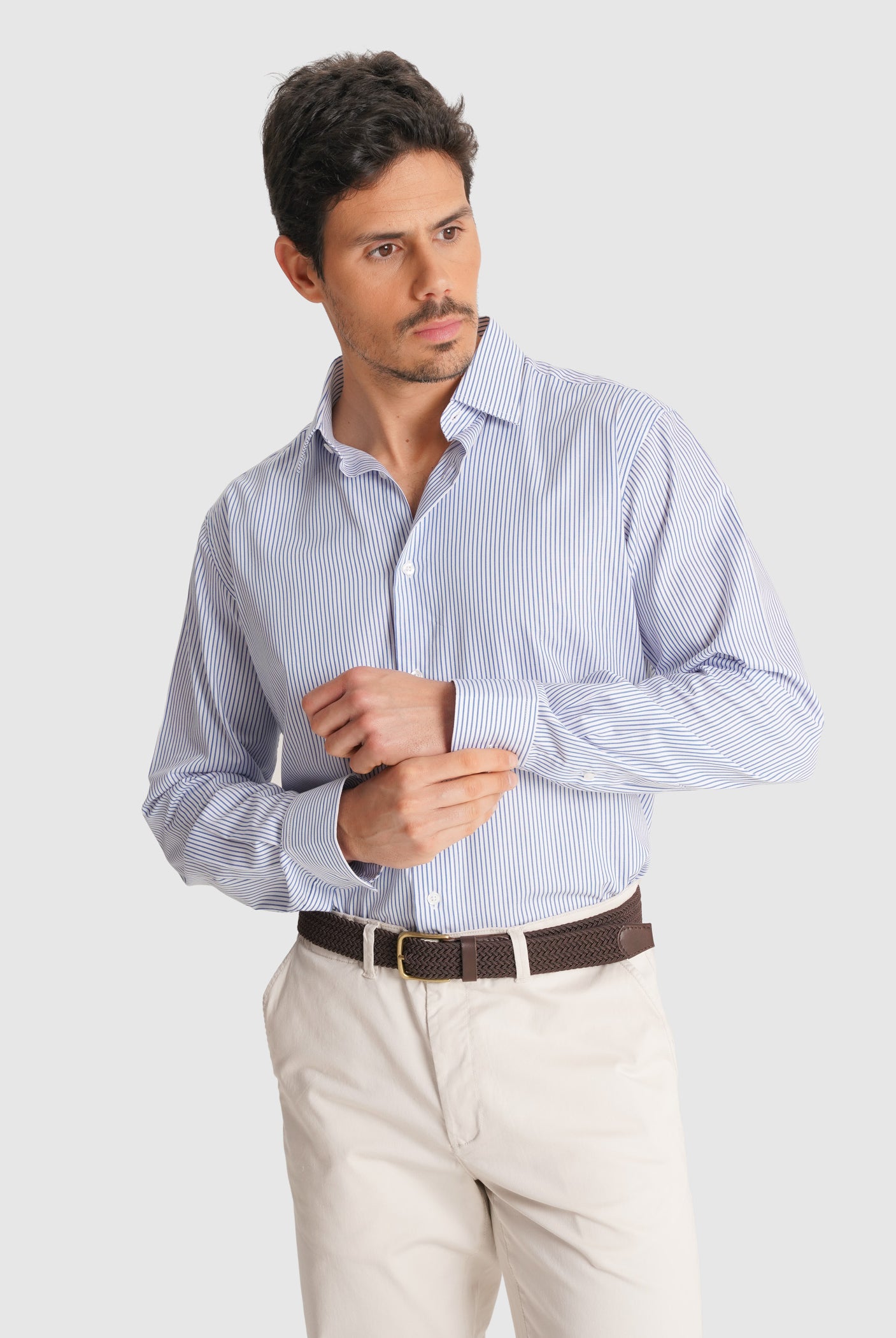 BLUE TWILL SHIRT LONG SLEEVE CLASSIC FIT MR. BLUE