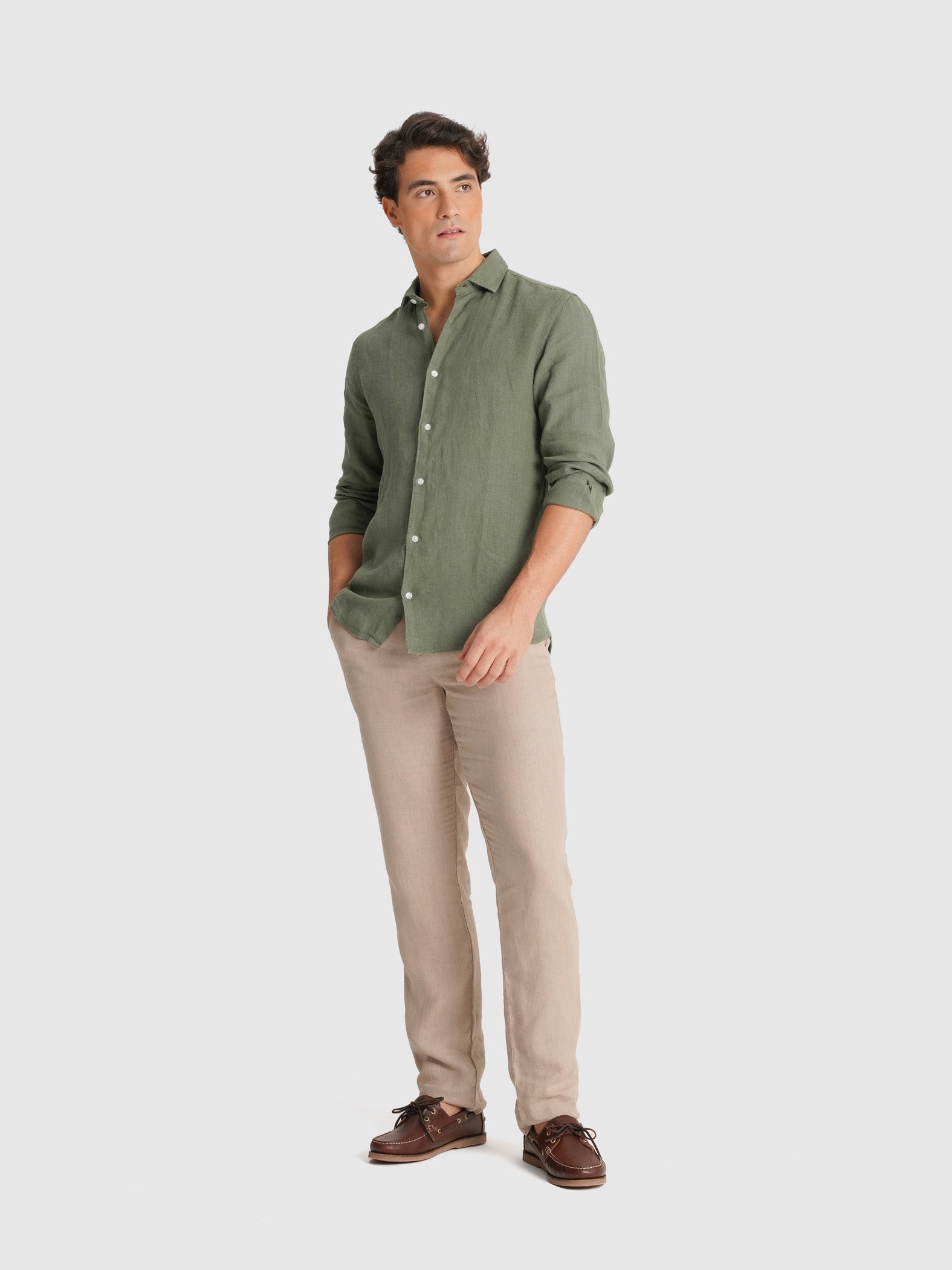 CAMISA VERDE MANGA COMPRIDA TAILORED FIT MARK BELLUCCI