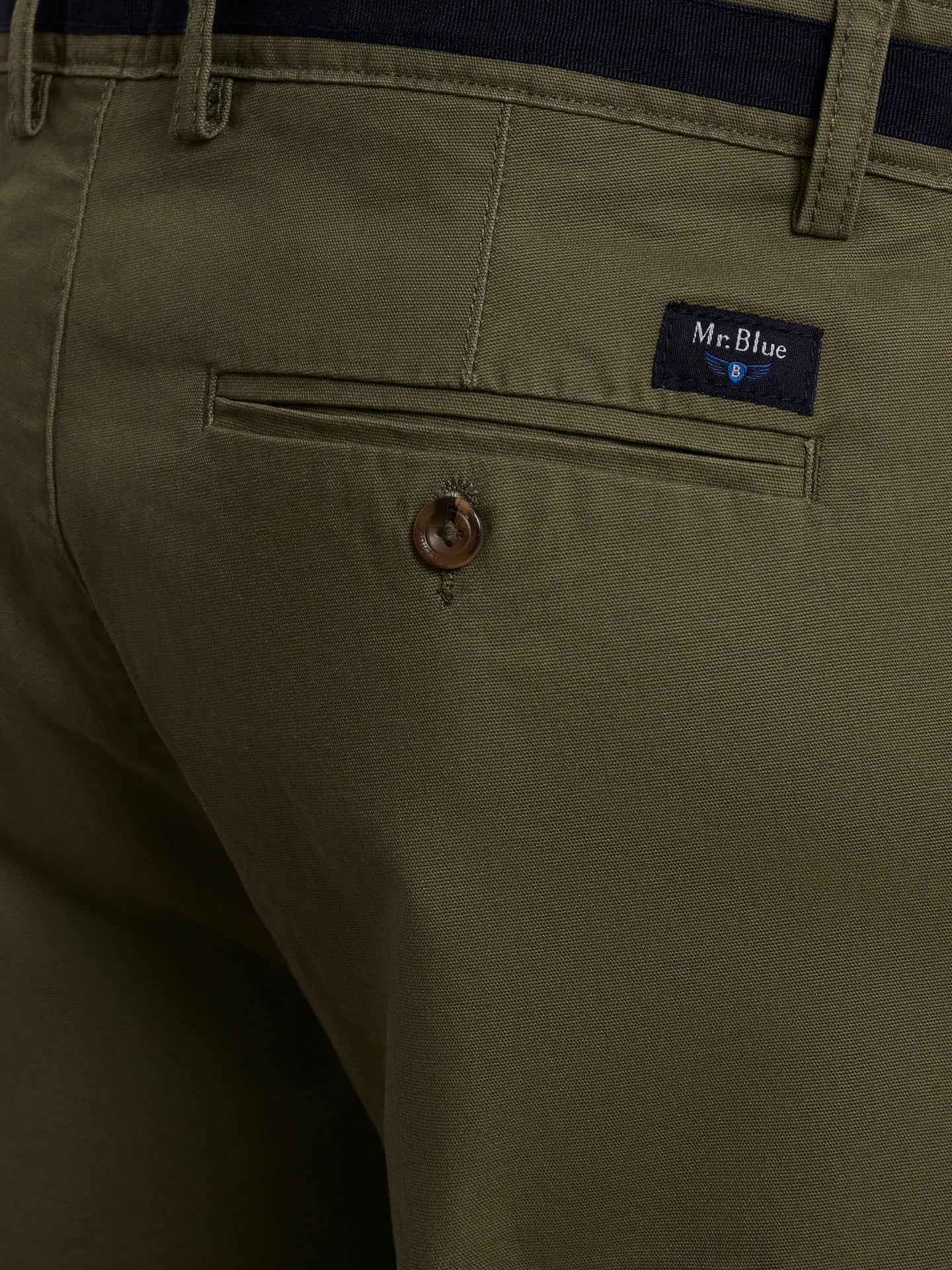 GREEN STRUCTURED TROUSERS SLIM FIT MR. BLUE