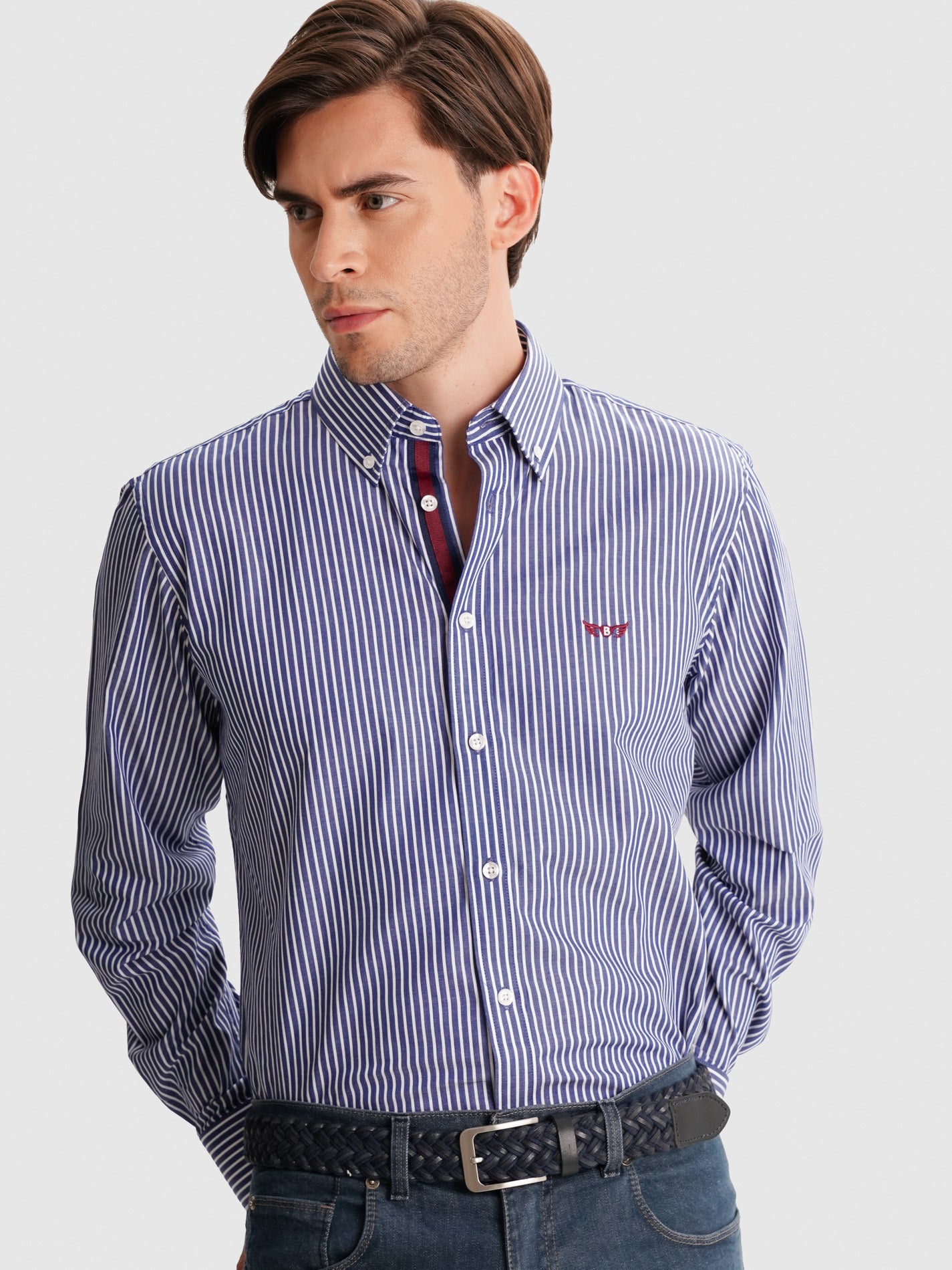 BLUE REGULAR FIT MR SHIRT. BLUE