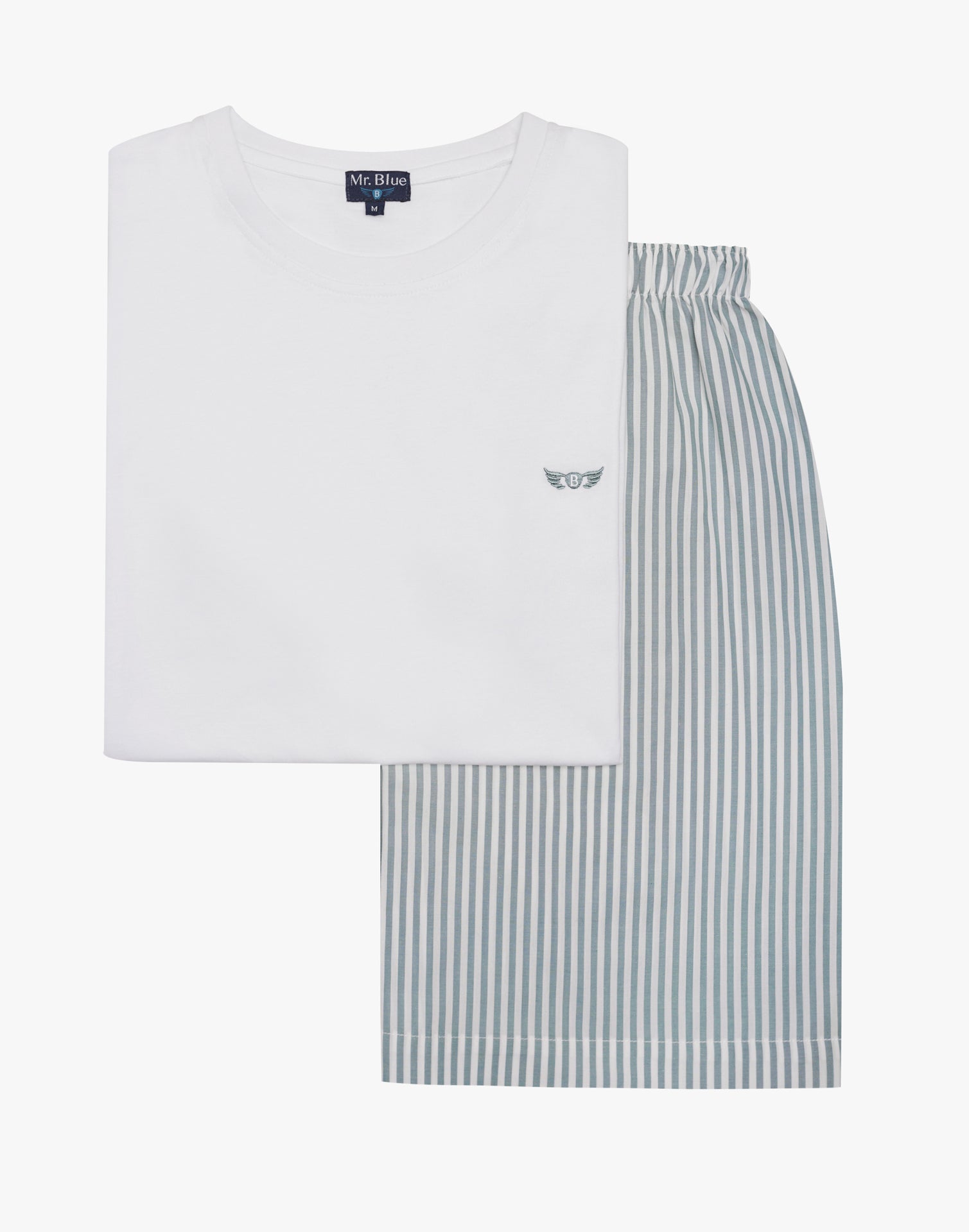GREEN COTTON PAJAMA SHORT SLEEVES REGULAR FIT MR. BLUE