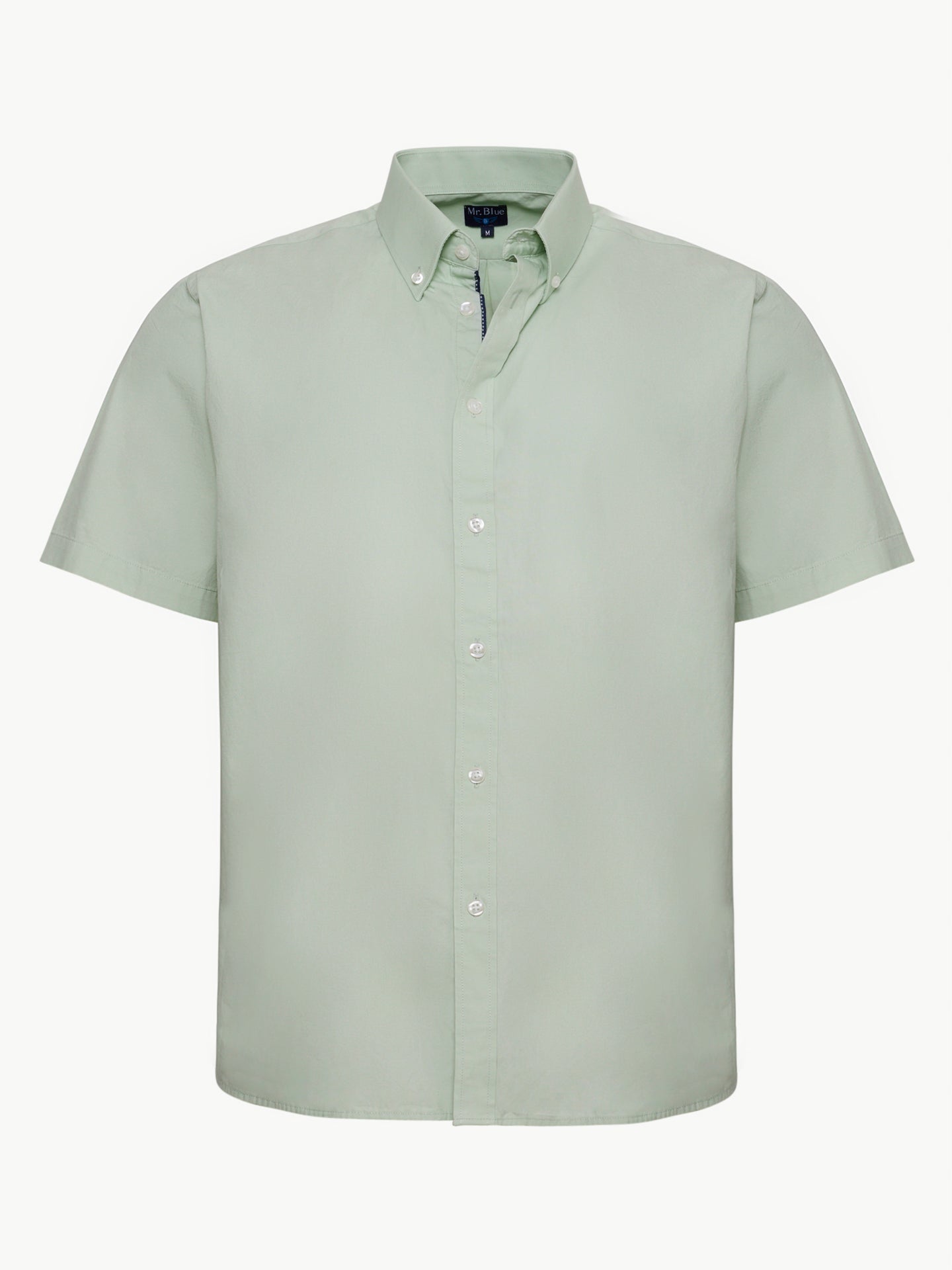 GREEN COTTON SHIRT SHORT SLEEVE REGULAR FIT MR. BLUE