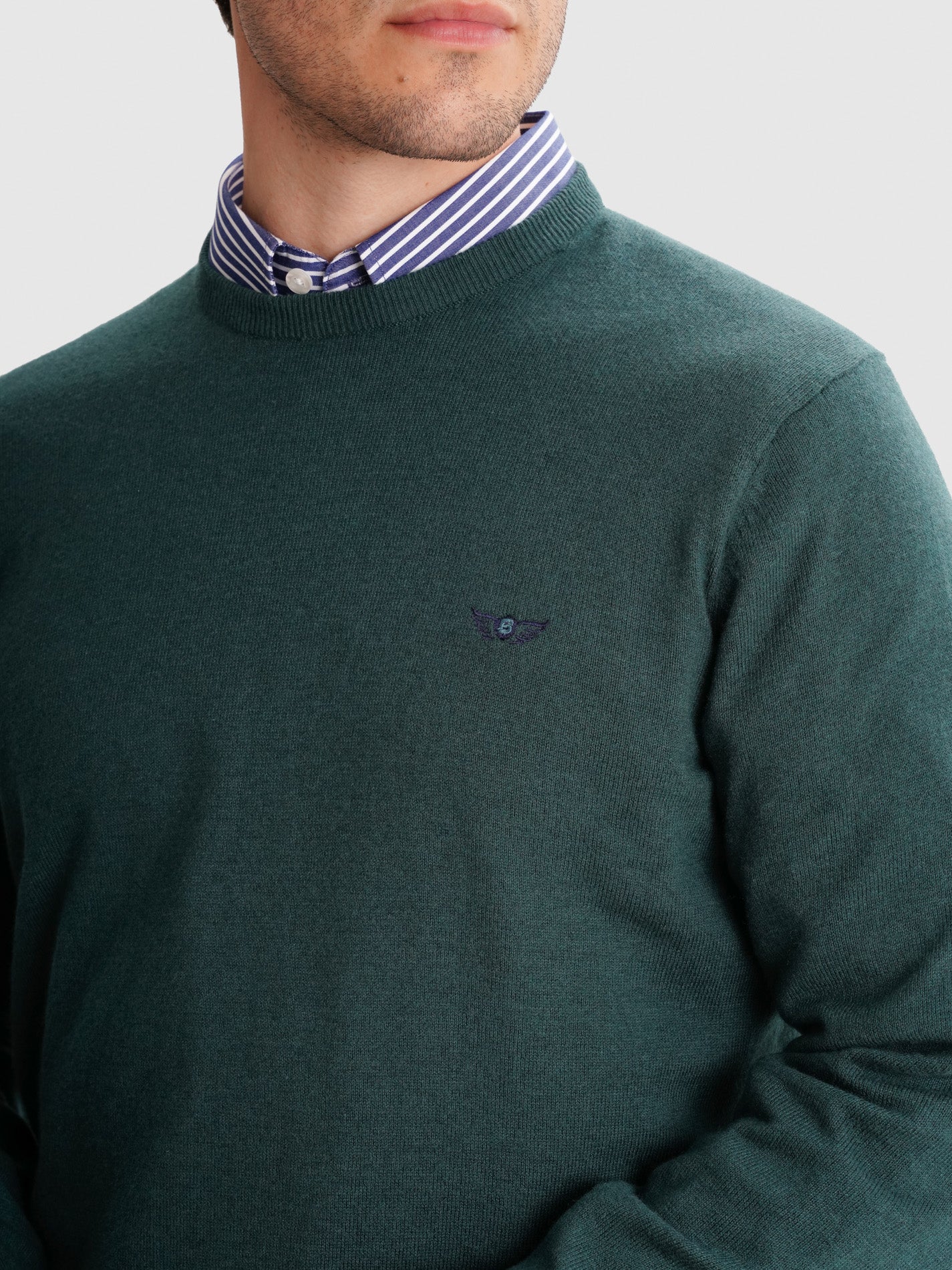 GREEN THIN PULLOVER LONG SLEEVE REGULAR FIT MR. BLUE