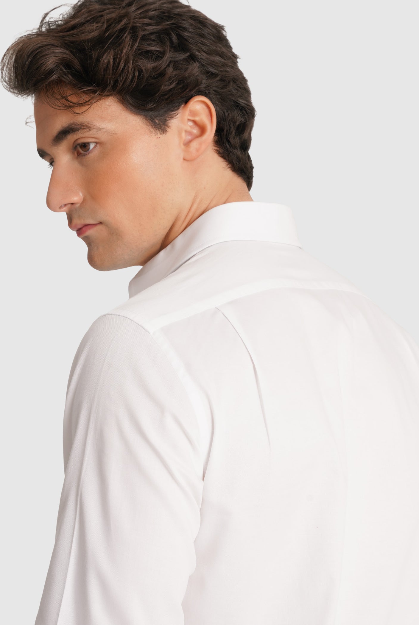 WHITE TWILL SHIRT LONG SLEEVE CLASSIC FIT MR. BLUE