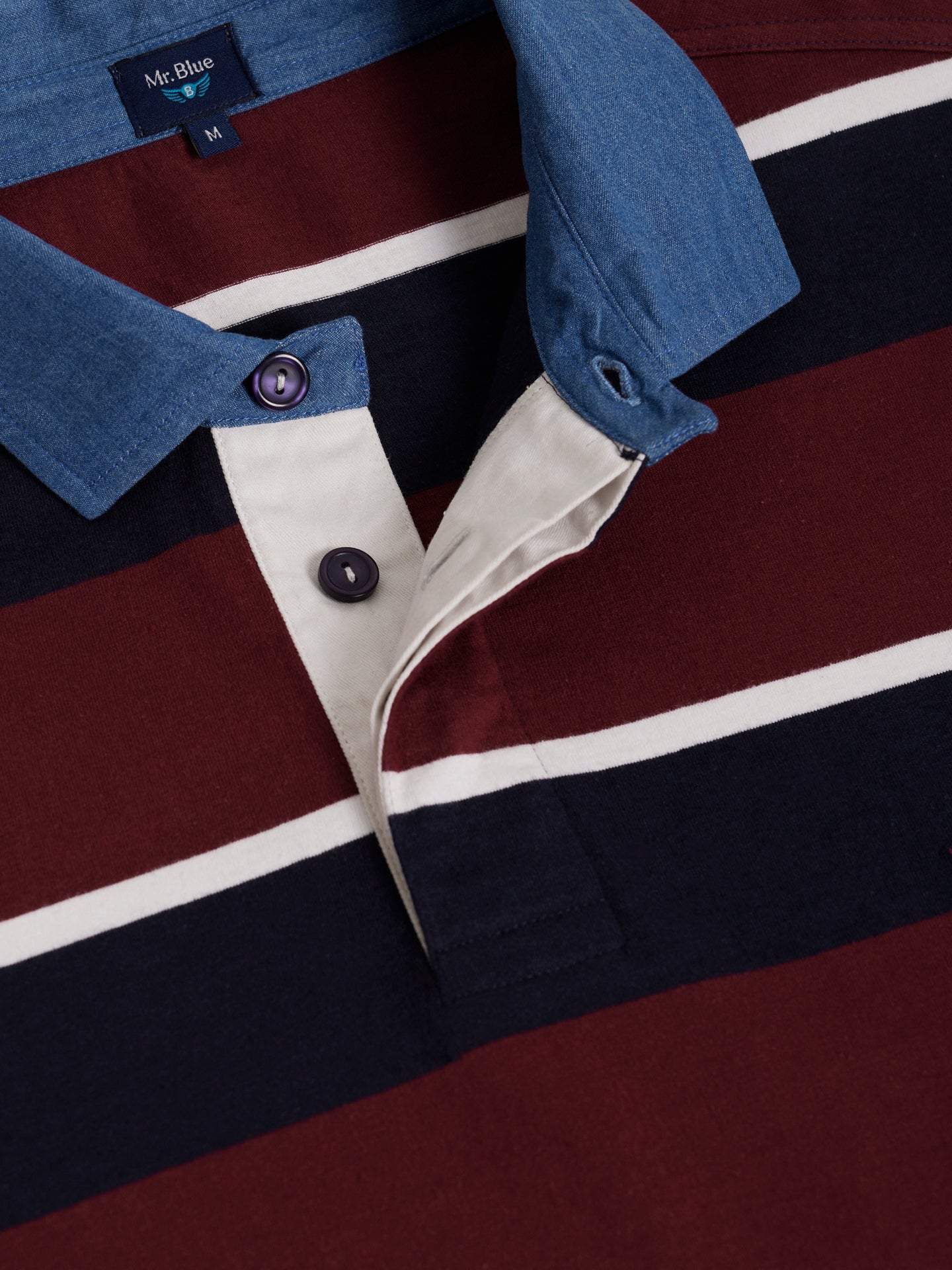 RUGBY RED COTTON LONG SLEEVE REGULAR FIT MR. BLUE