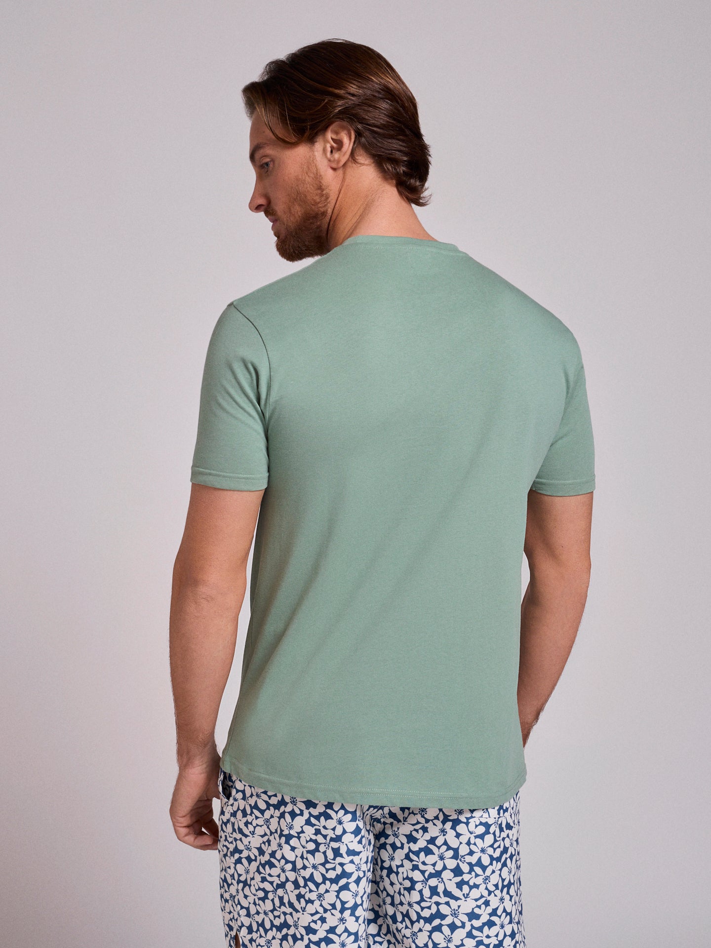 GREEN COTTON T-SHIRT SHORT SLEEVE REGULAR FIT MR. BLUE