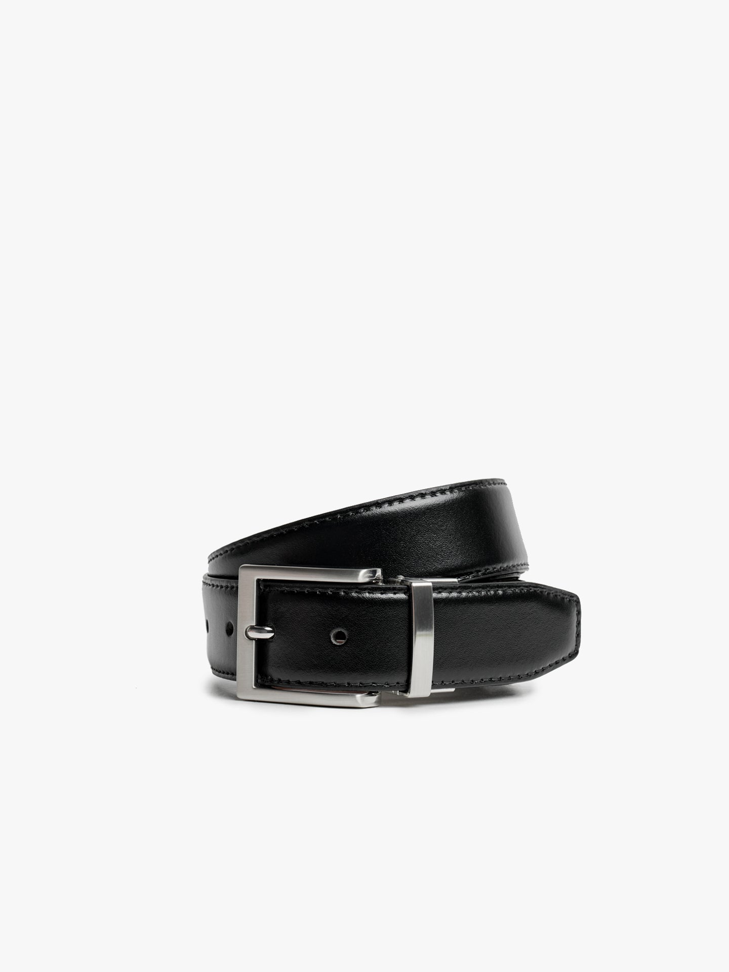 BLACK LEATHER BELT REGULAR FIT MR. BLUE