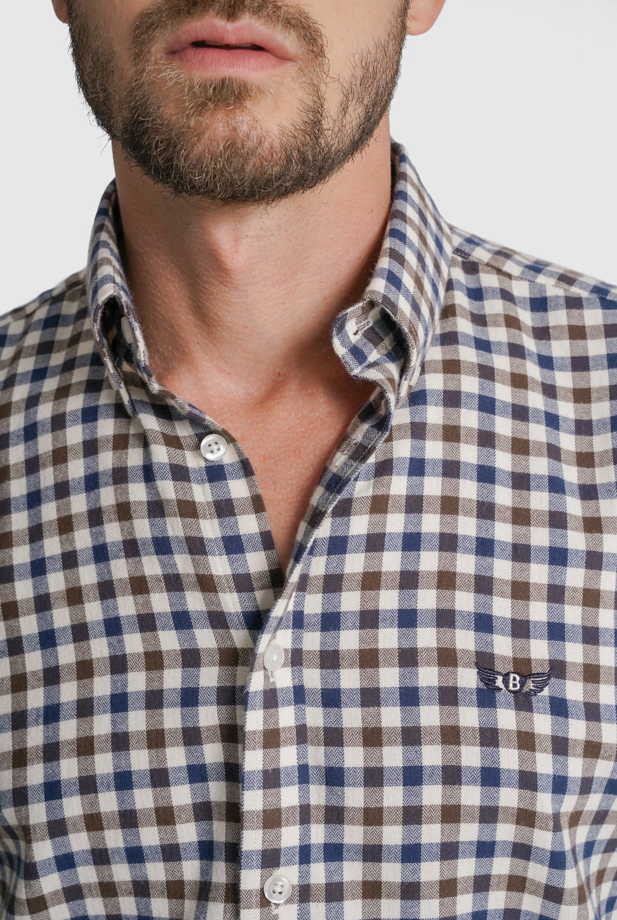 CAMISA FLANELA REGULAR FIT CASTANHA AO QUADRADO MR. BLUE