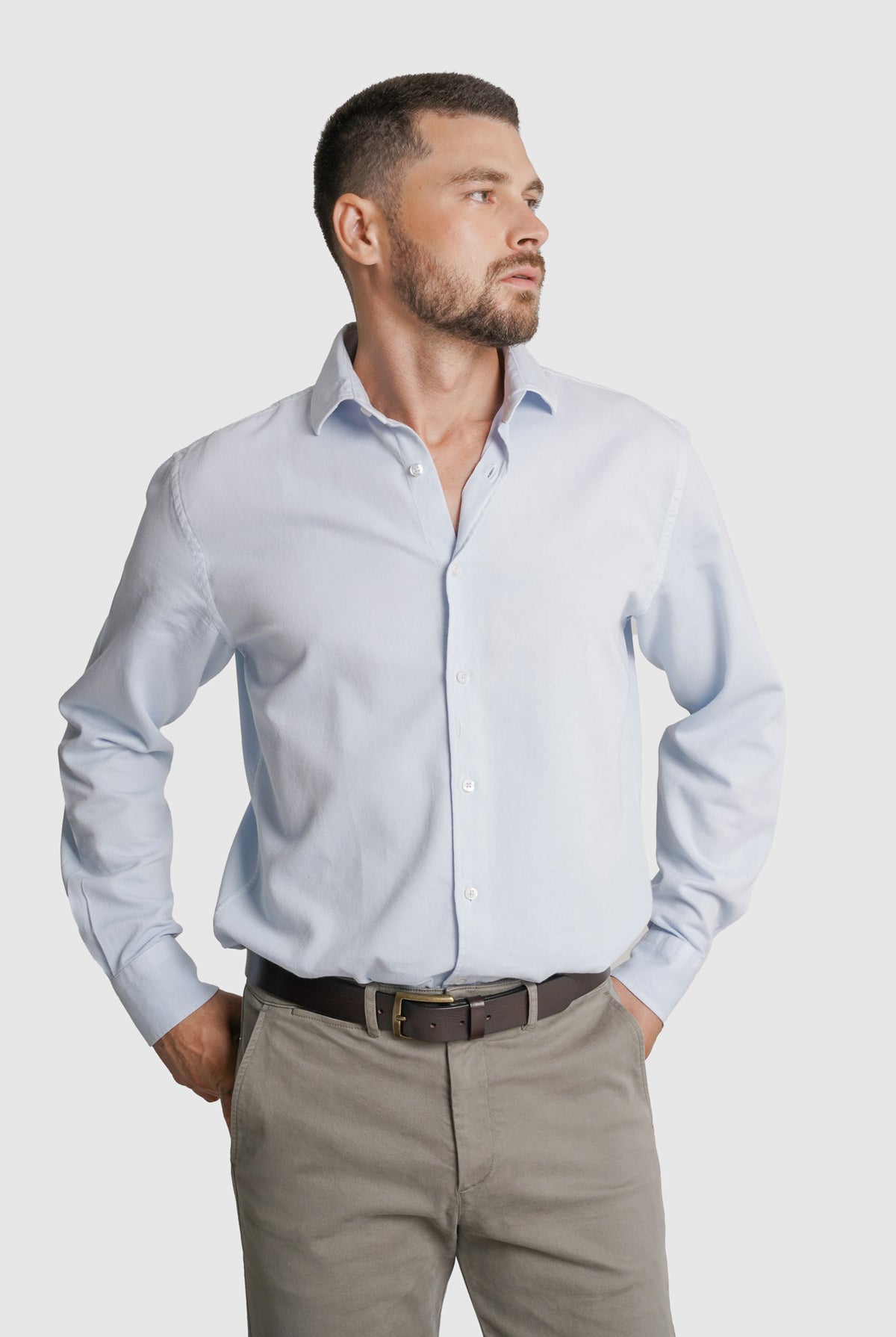CAMISA PIQUET REGULAR FIT AZUL LISA MARK BELLUCCI