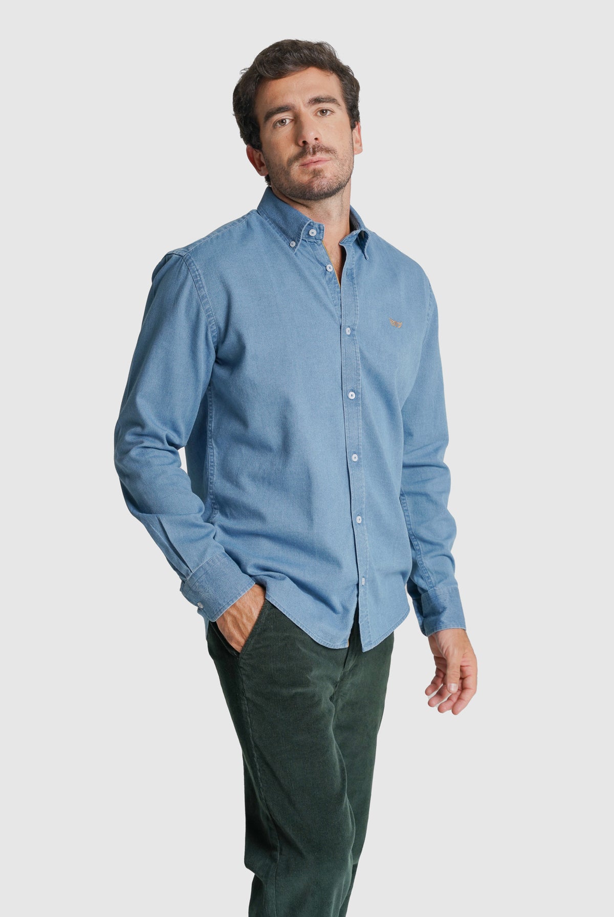 CAMISA GANGA REGULAR FIT AZUL LISA MR. BLUE