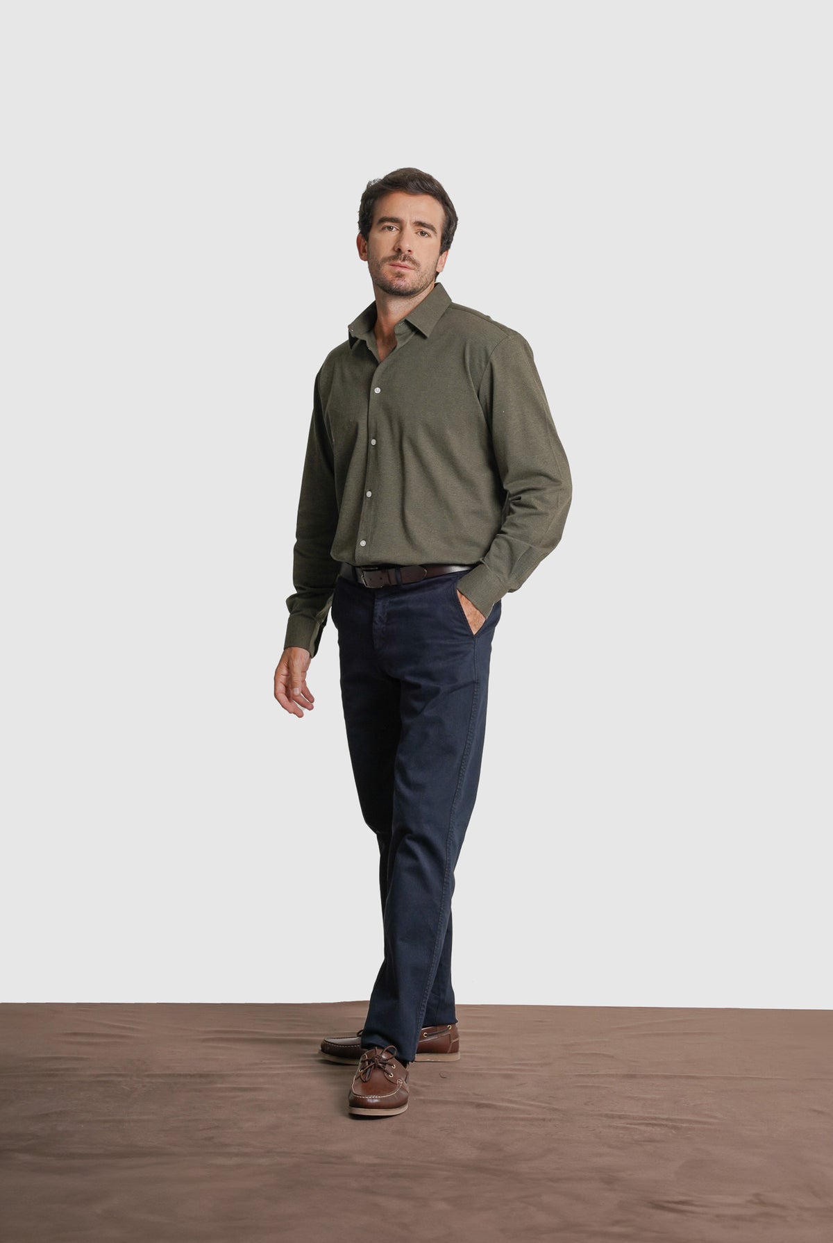 CAMISA ALGODÃO REGULAR FIT VERDE LISA MARK BELLUCCI
