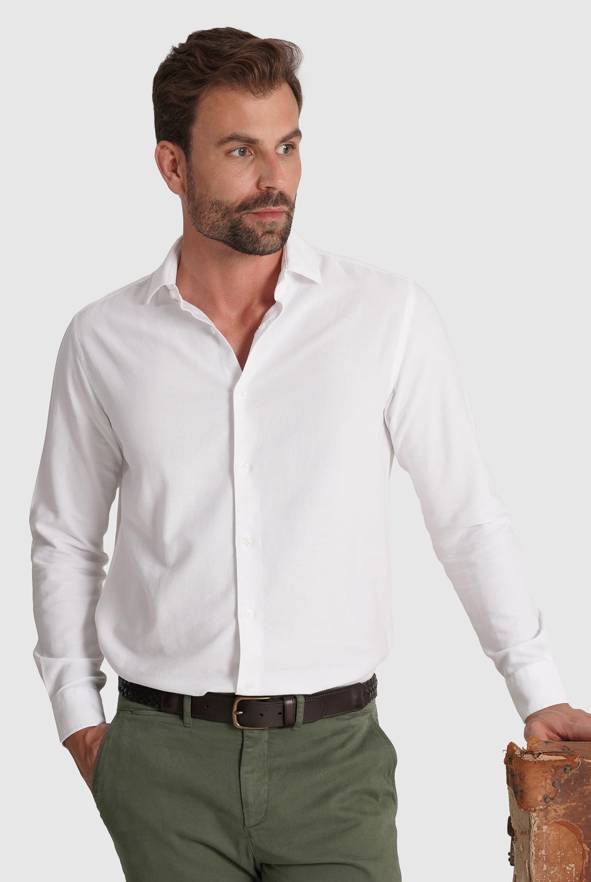 CAMISA PIQUET REGULAR FIT BRANCA LISA MARK BELLUCCI